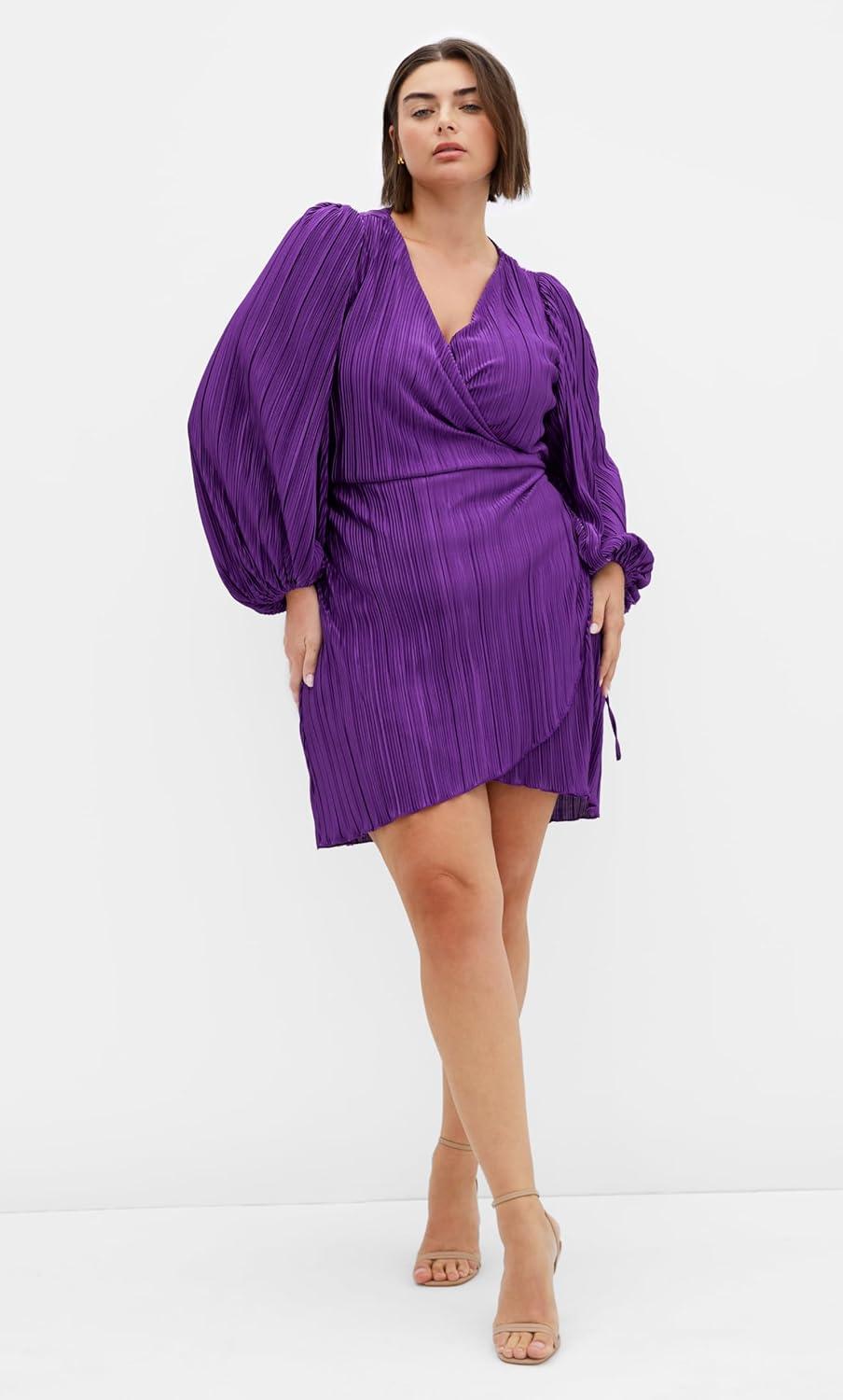 CITY CHIC | Women's Plus Size Kira Dress - royal purple - 22W