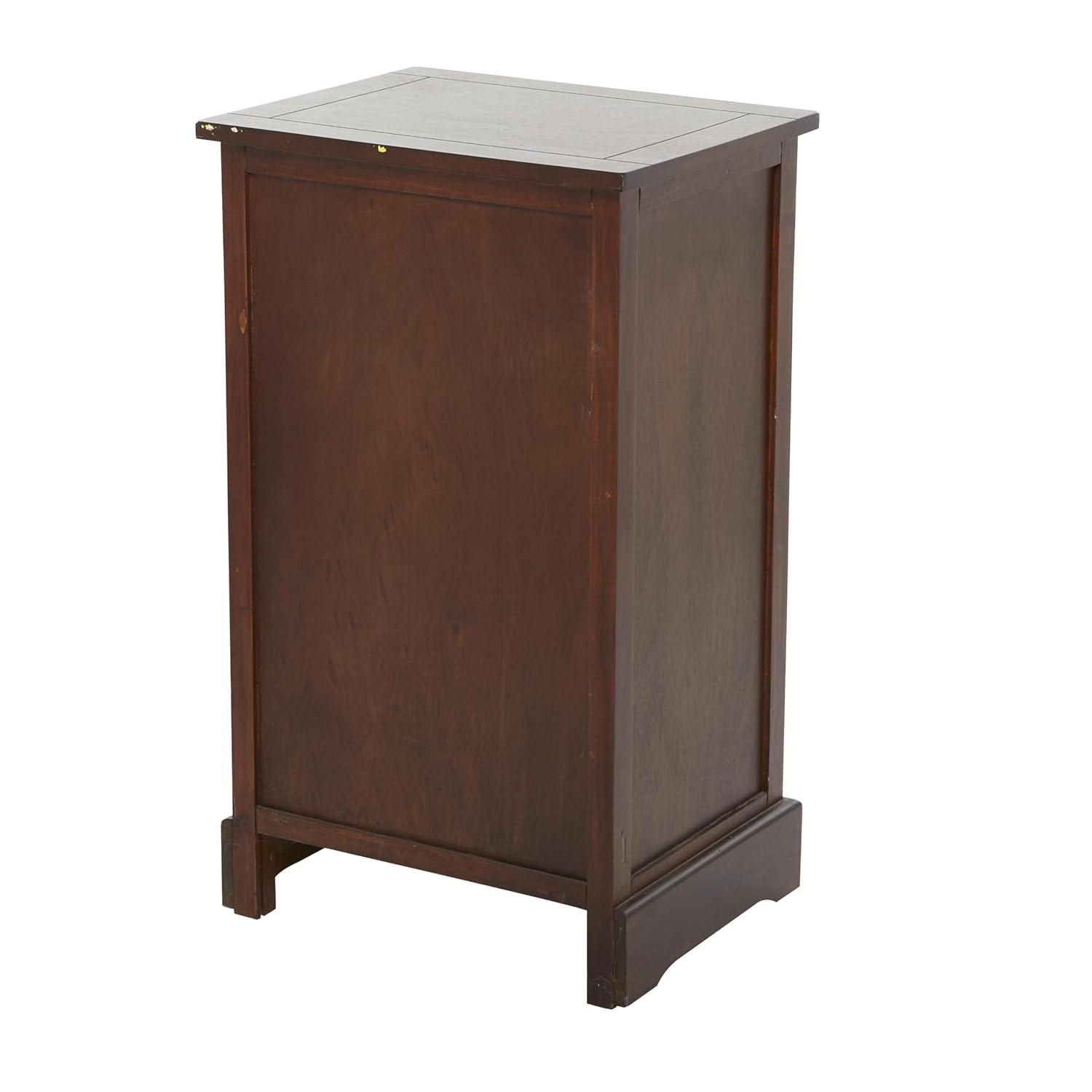 Wooden Side Chest with Wicker Drawers Brown - Olivia & May