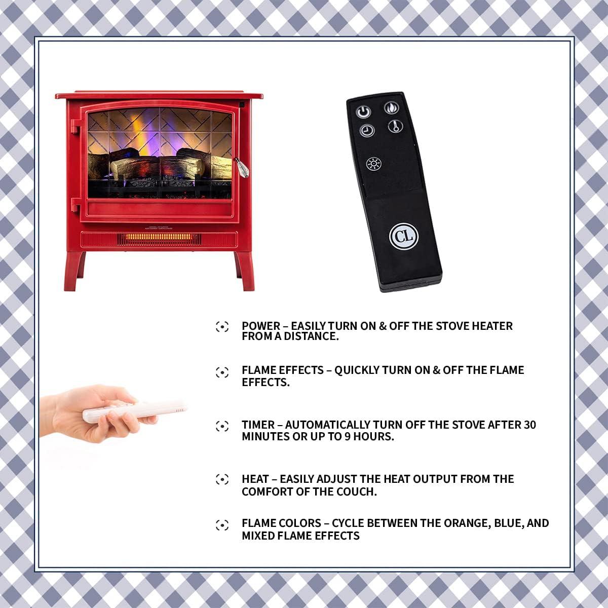 Country Living Smart Infrared Electric Fireplace Stove Heater, Alexa and Google Home Compatible