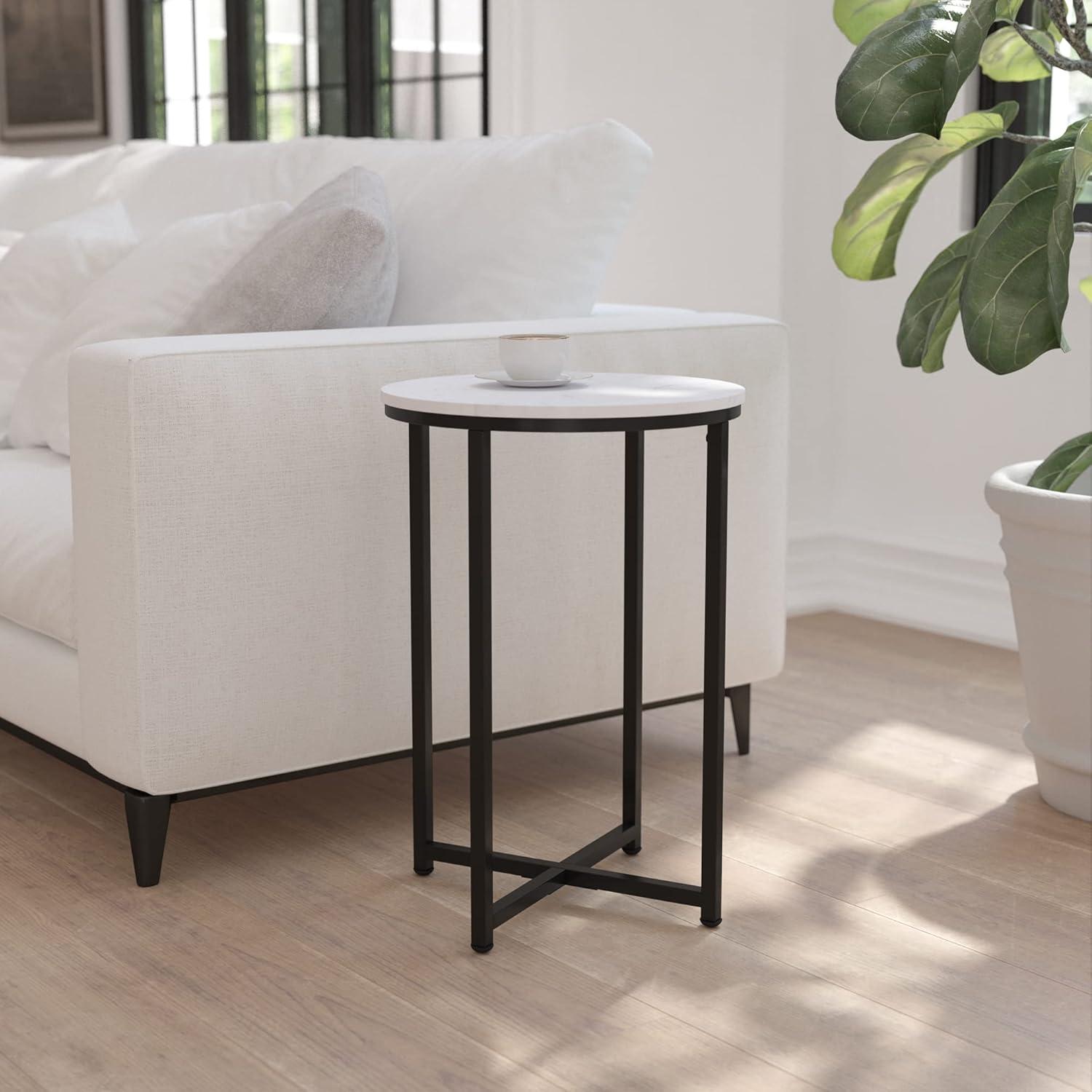 Flash Furniture Hampstead Collection End Table - Modern Laminate Accent Table with Crisscross Frame