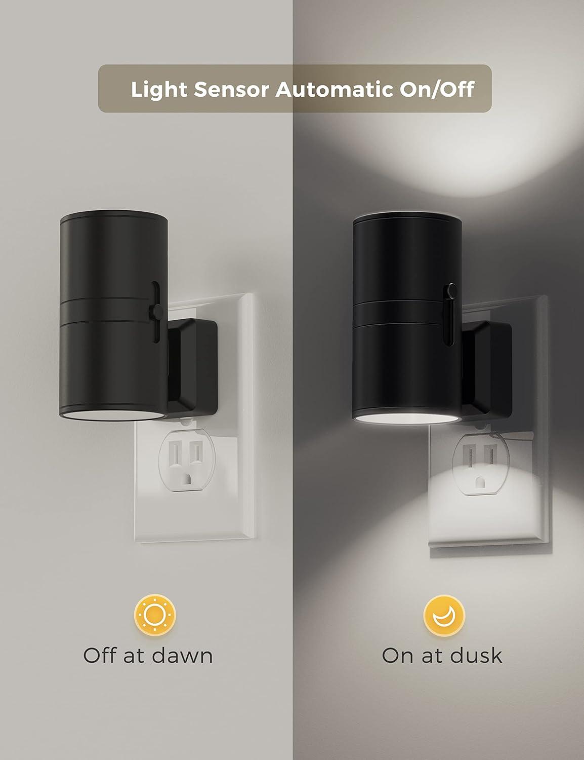 UNIVERSAL WINDOW SOLUTIONS Night Light, Bright Night Light, Night Lights Plug Into Wall, 5000K Daylight White, Dimmable Night Lights With Light Sensor, Decorative Night Lights For Hallway Bathroom Kitchen, 2 Pack