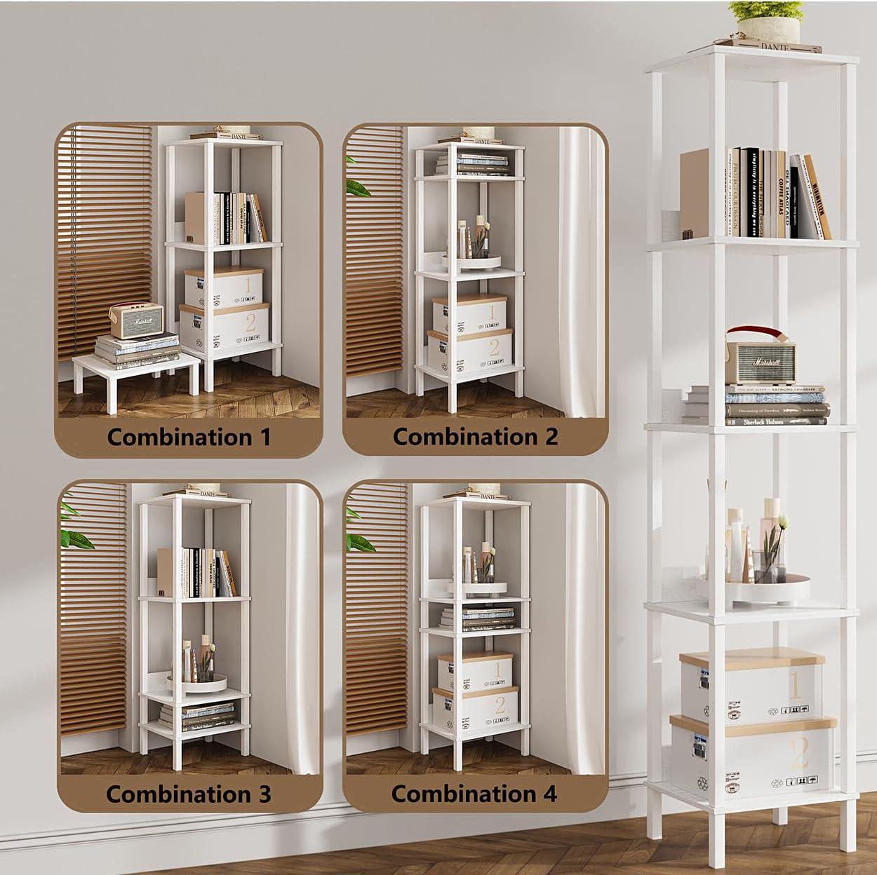 End Table, Side Table, Set of 2, Nightstands with 2-Tier Storage Shelves, Sofa Table for Small Space, Coach Table for Living Room Bedroom, Rustic Brown UTBT101F2