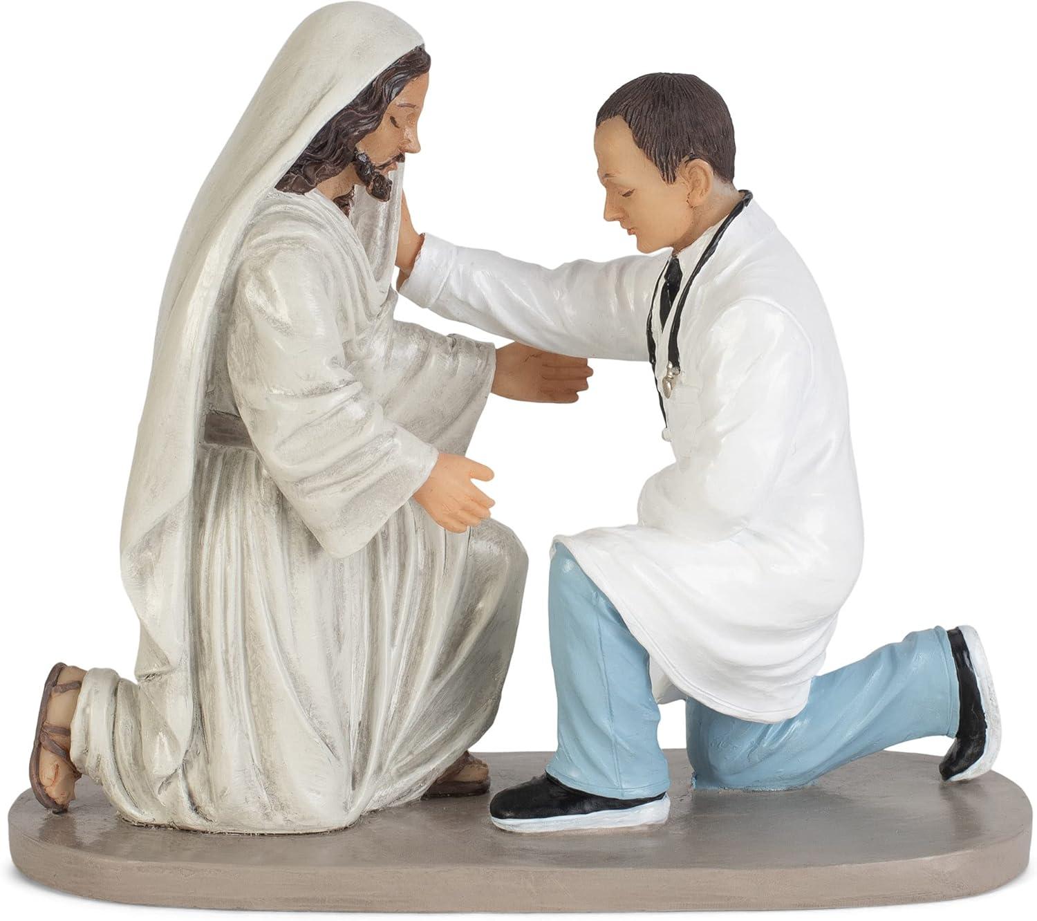 Praying Doctor with Jesus Resin Tabletop Figurine