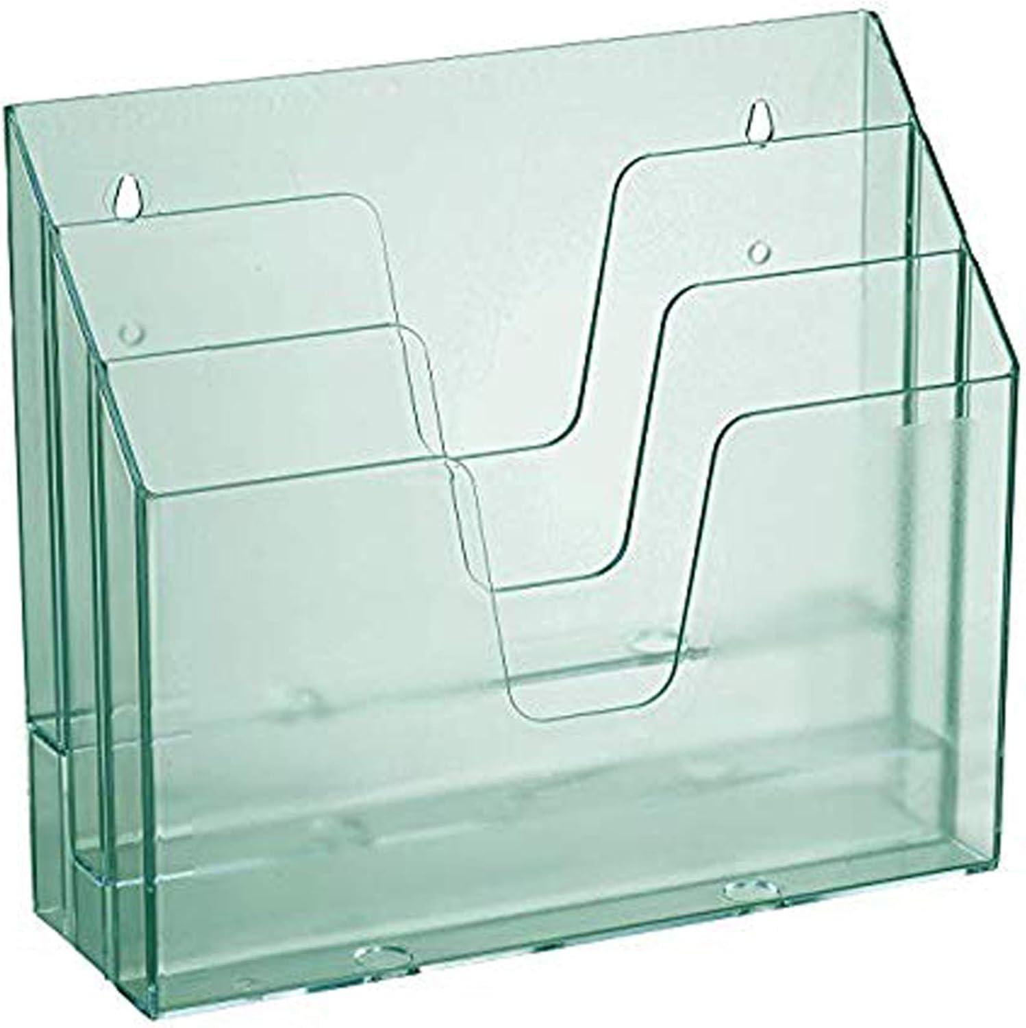 Clear Green Triple Slot File Folder Organizer