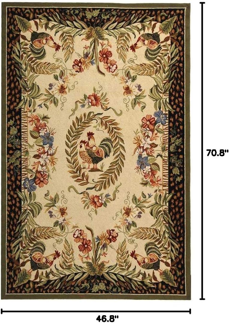 Chelsea HK92 Handmade Area Rug - 3'9"x5'9" - Creme/Black - Safavieh