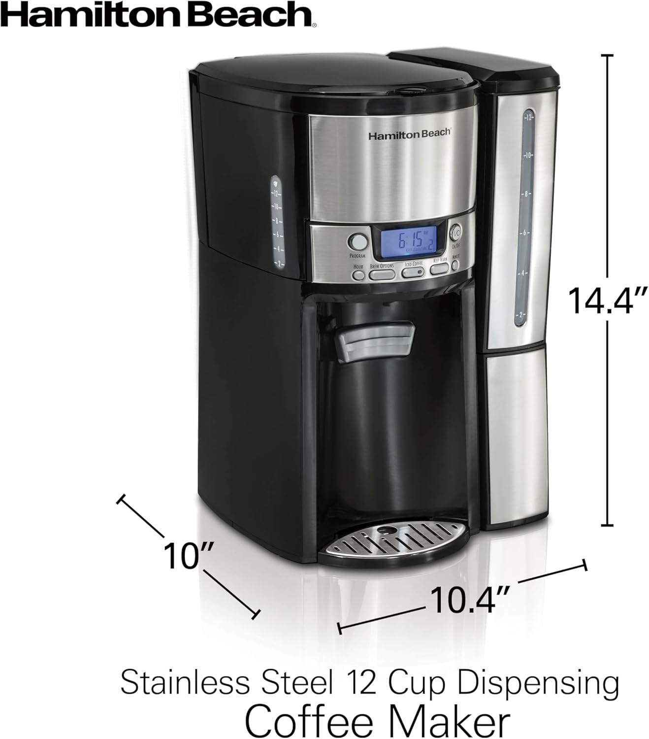 Hamilton Beach® Stainless Steel 12 Cup Dispensing Coffee Maker