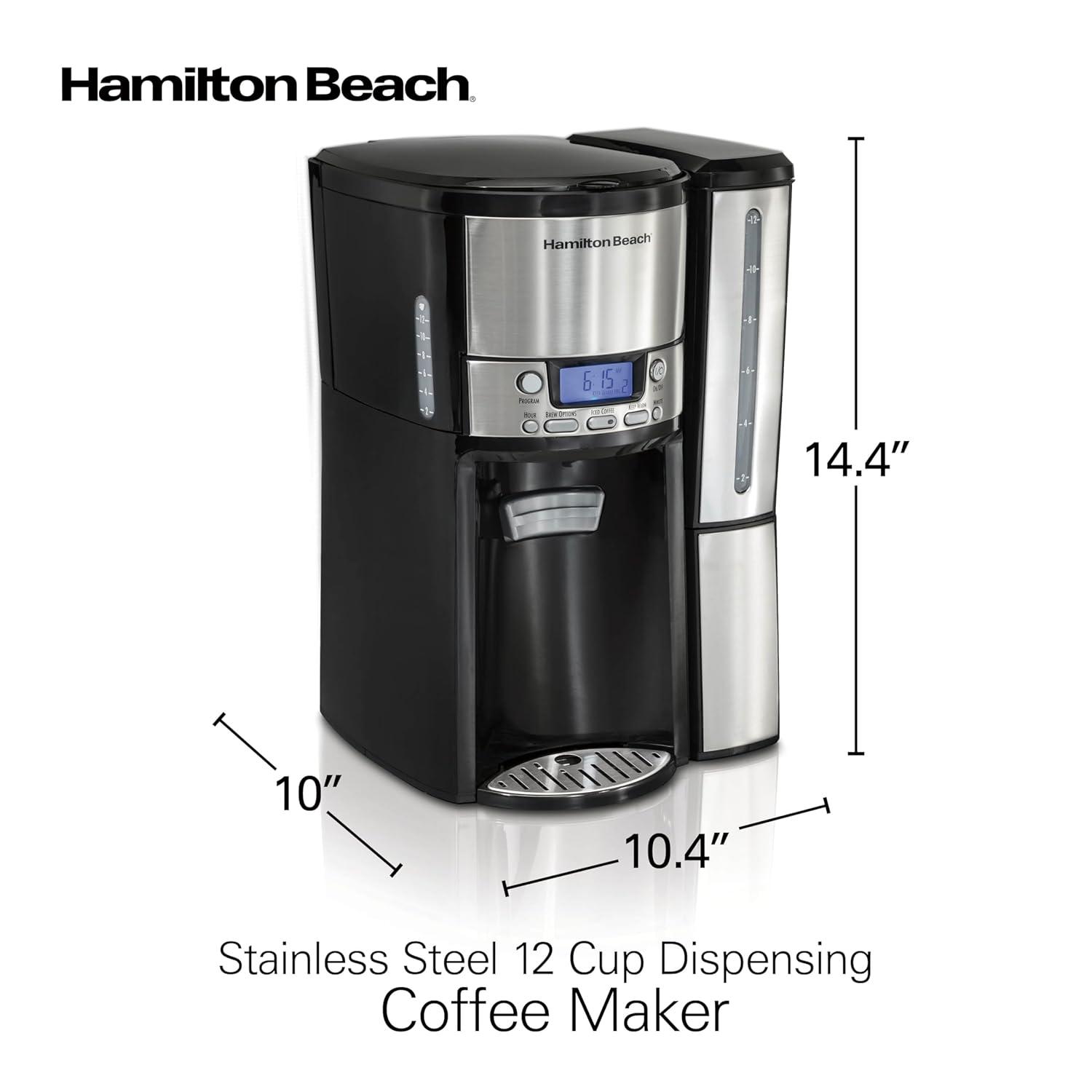 Hamilton Beach® Stainless Steel 12 Cup Dispensing Coffee Maker