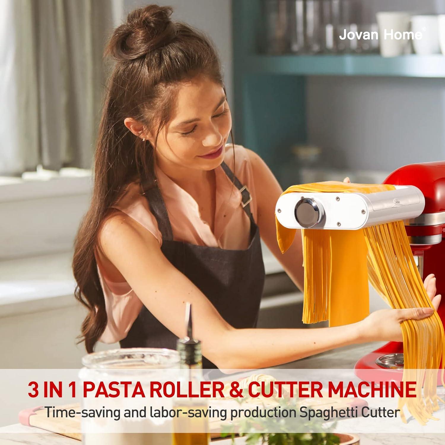 White Stainless Steel 3-in-1 Pasta Maker Attachment for KitchenAid