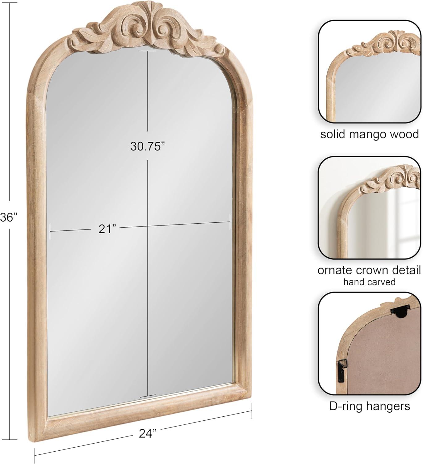 Arendahl Natural Wood 24"x36" Arch Vanity Mirror