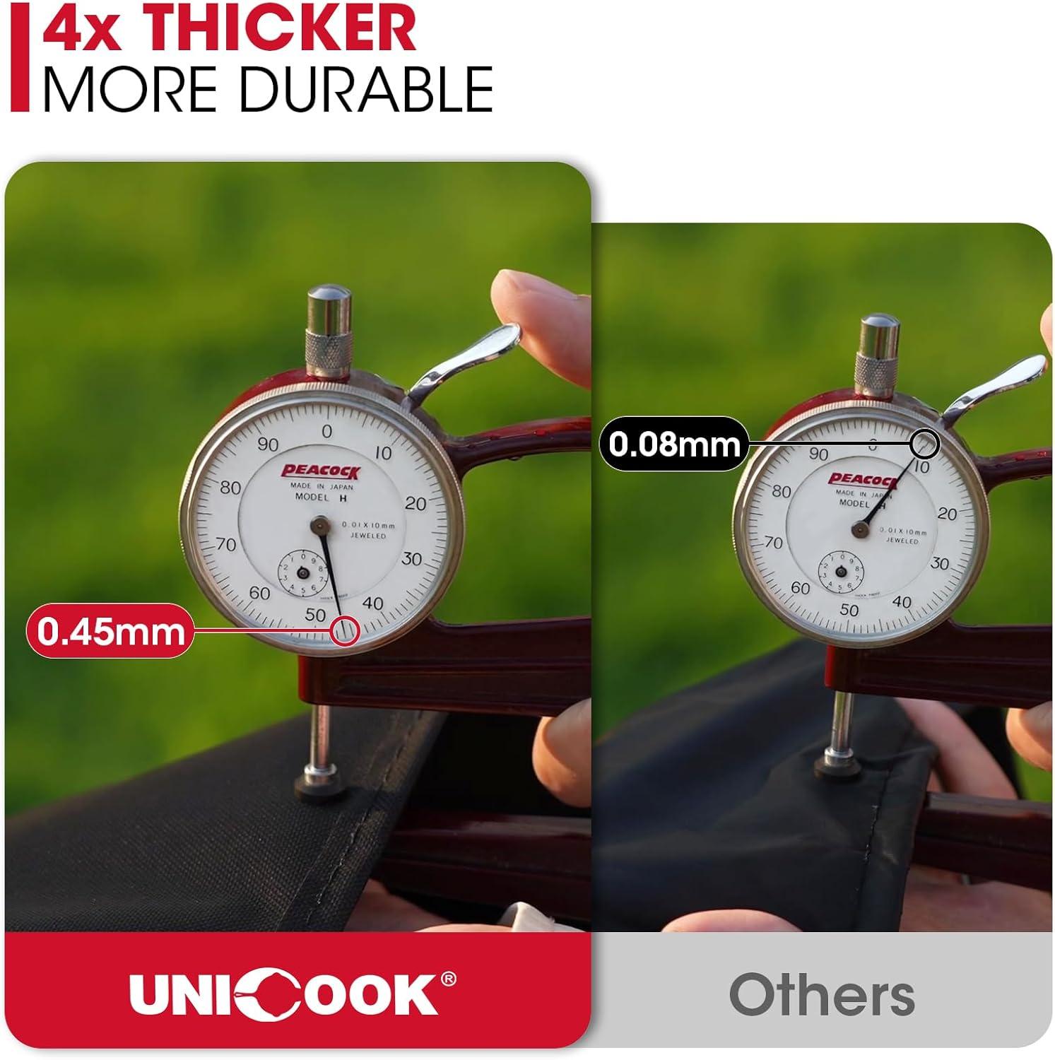 Unicook Grill Cover 55 Inch for Outdoor Grill, Heavy Duty Waterproof BBQ Cover with Side Handles and Air Vents, Weather Resistant, Compatible with Weber Charbroil Nexgrill Kenmore Gas BBQs, Black