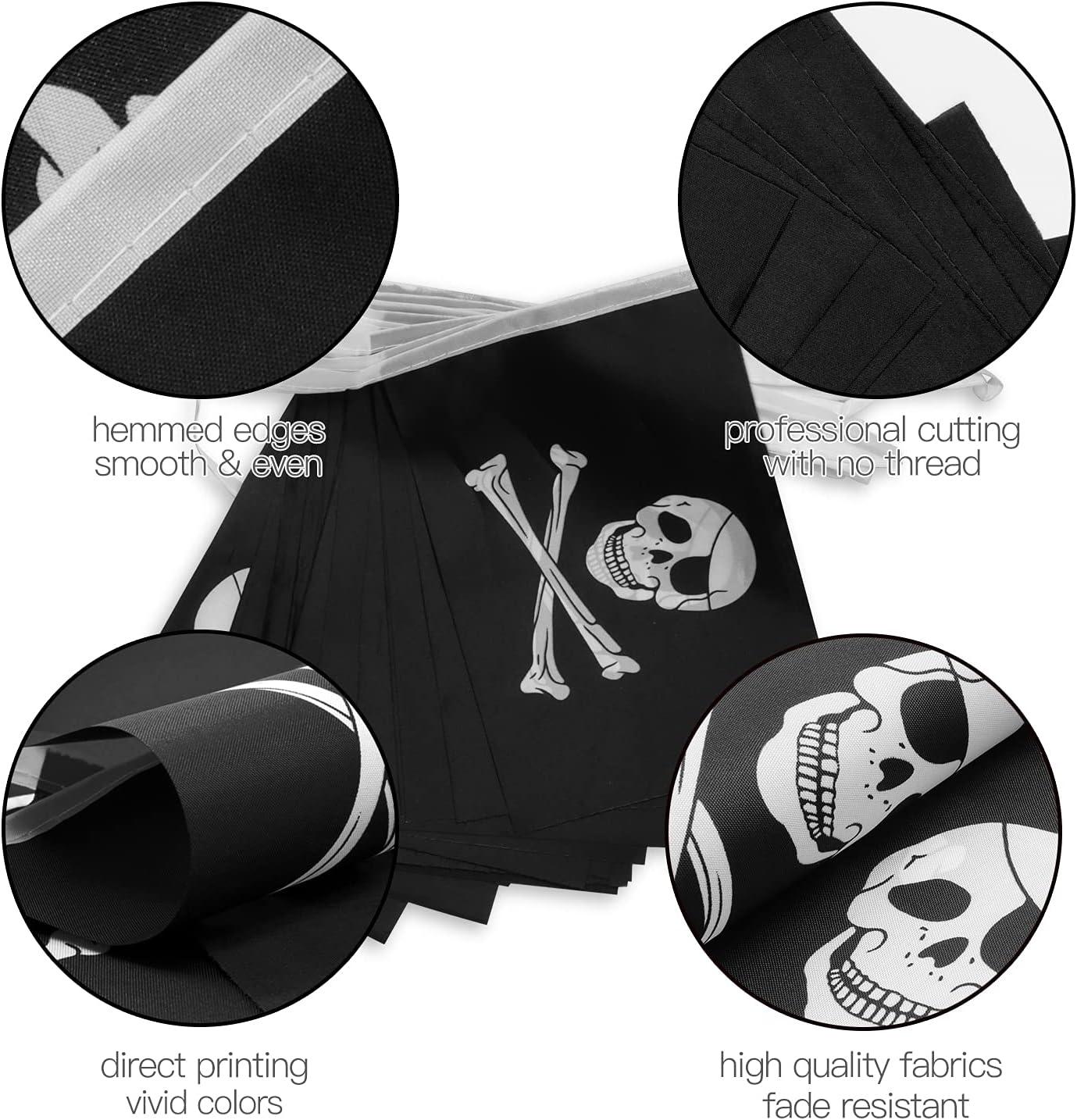 Anley Pirate Flag Jolly Roger String Flag - 33 Feet 32 Flags