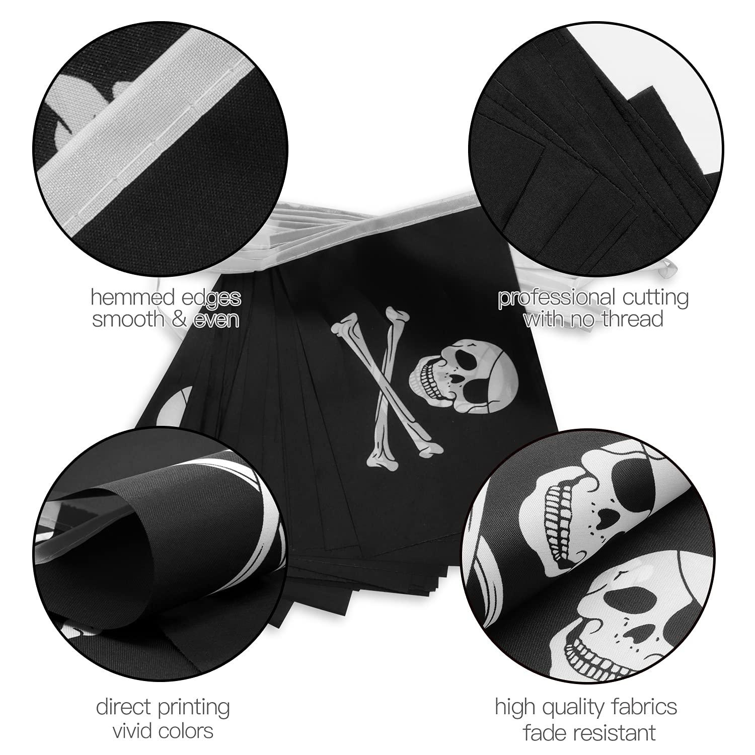 Anley Pirate Flag Jolly Roger String Flag - 33 Feet 32 Flags