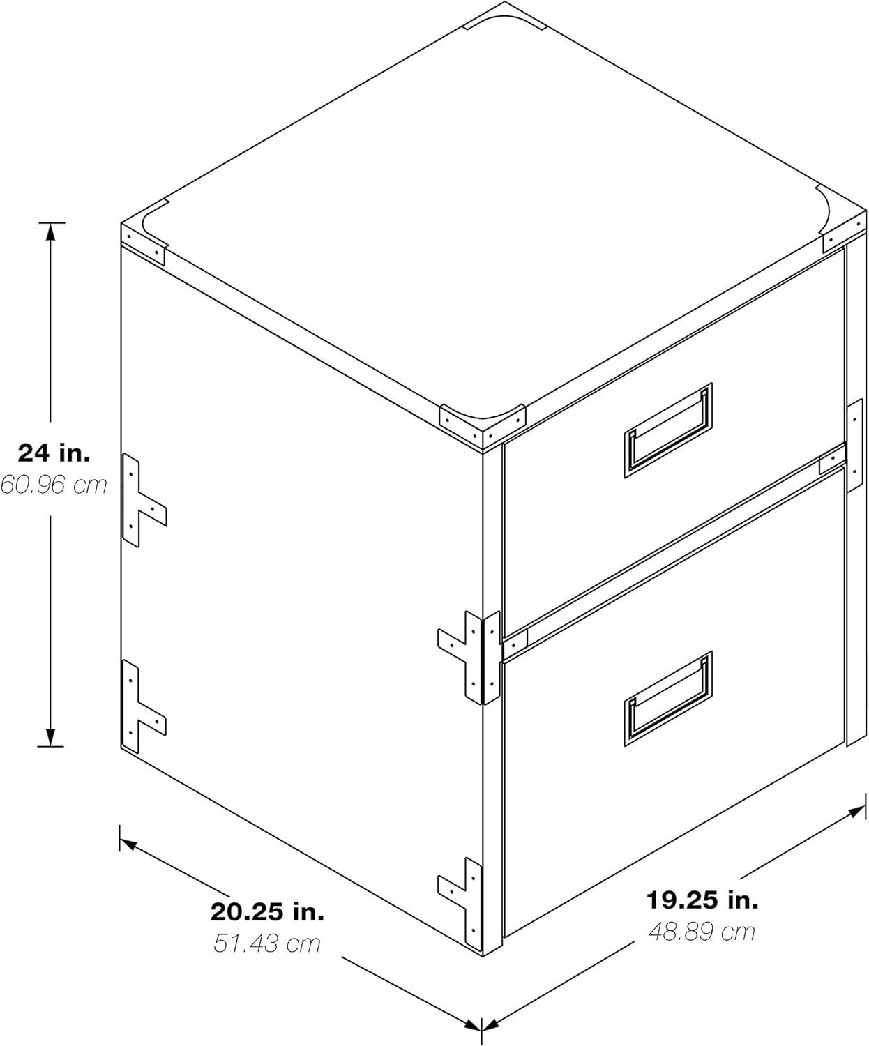 Wellington White 2-Drawer Campaign Style File Cabinet