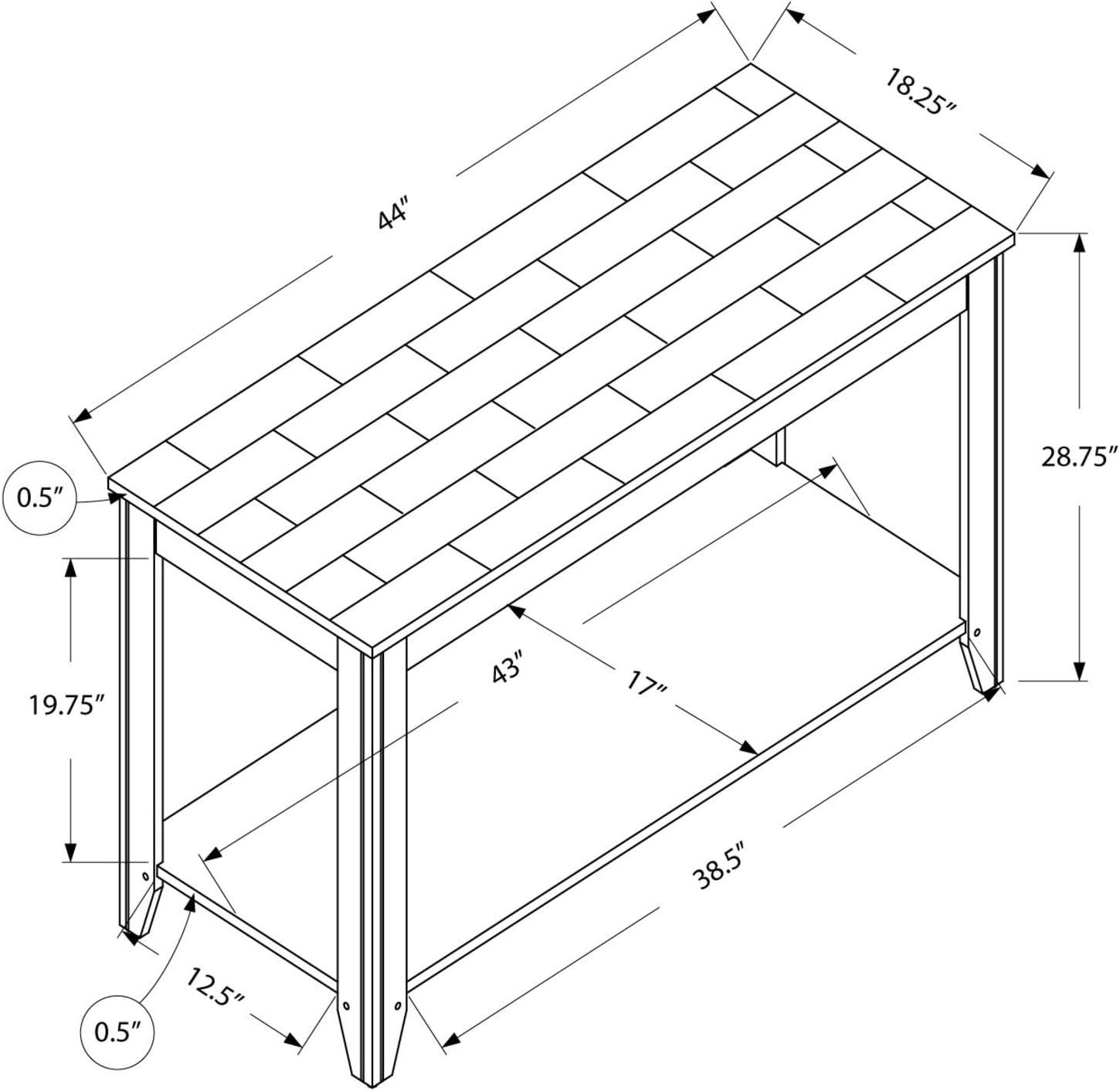 Monarch Specialties Accent Table, Console, Entryway, Narrow, Sofa, Living Room, Laminate Marble Look