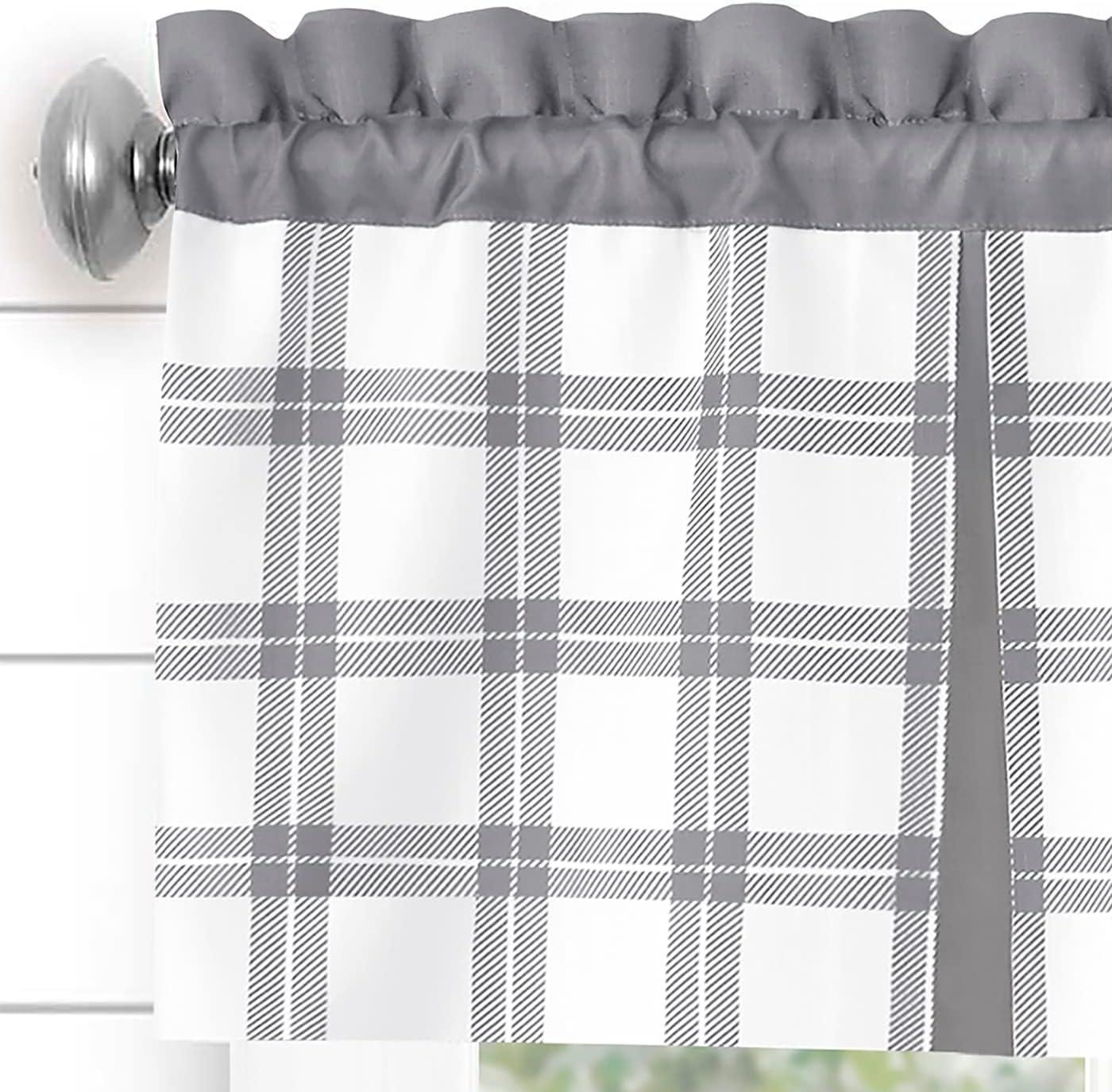 Achim Importing Co Plaid Tailored 58'' W Kitchen Curtain