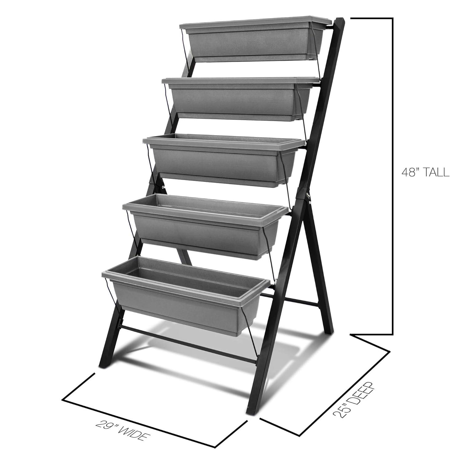 Outland Living 4Ft Vertical Raised Garden Bed - 5 Tier Food Safe Planter Box for Outdoor and Indoor Gardening Perfect to Grow Your Herb Vegetables Flowers on Your Patio Balcony Greenhouse Garden