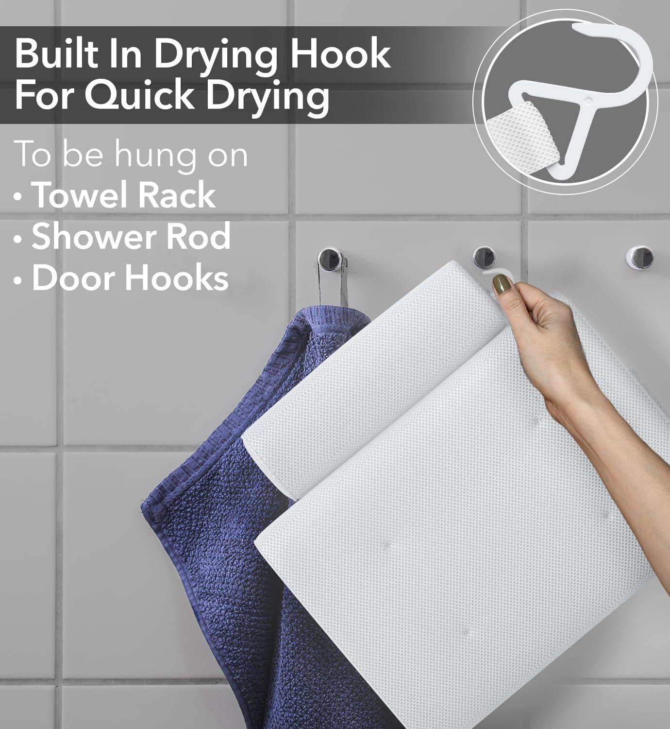 White Mesh Ergonomic Bath Pillow with Suction Cups