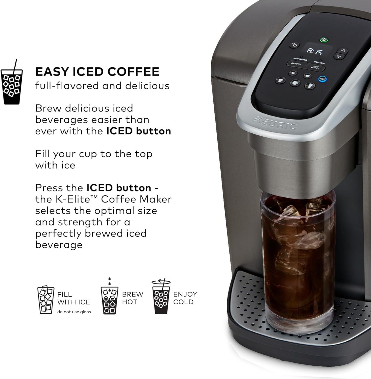 Keurig K-Elite Single-Serve K-Cup Pod Coffee Maker with Iced Coffee Setting and Strength Control