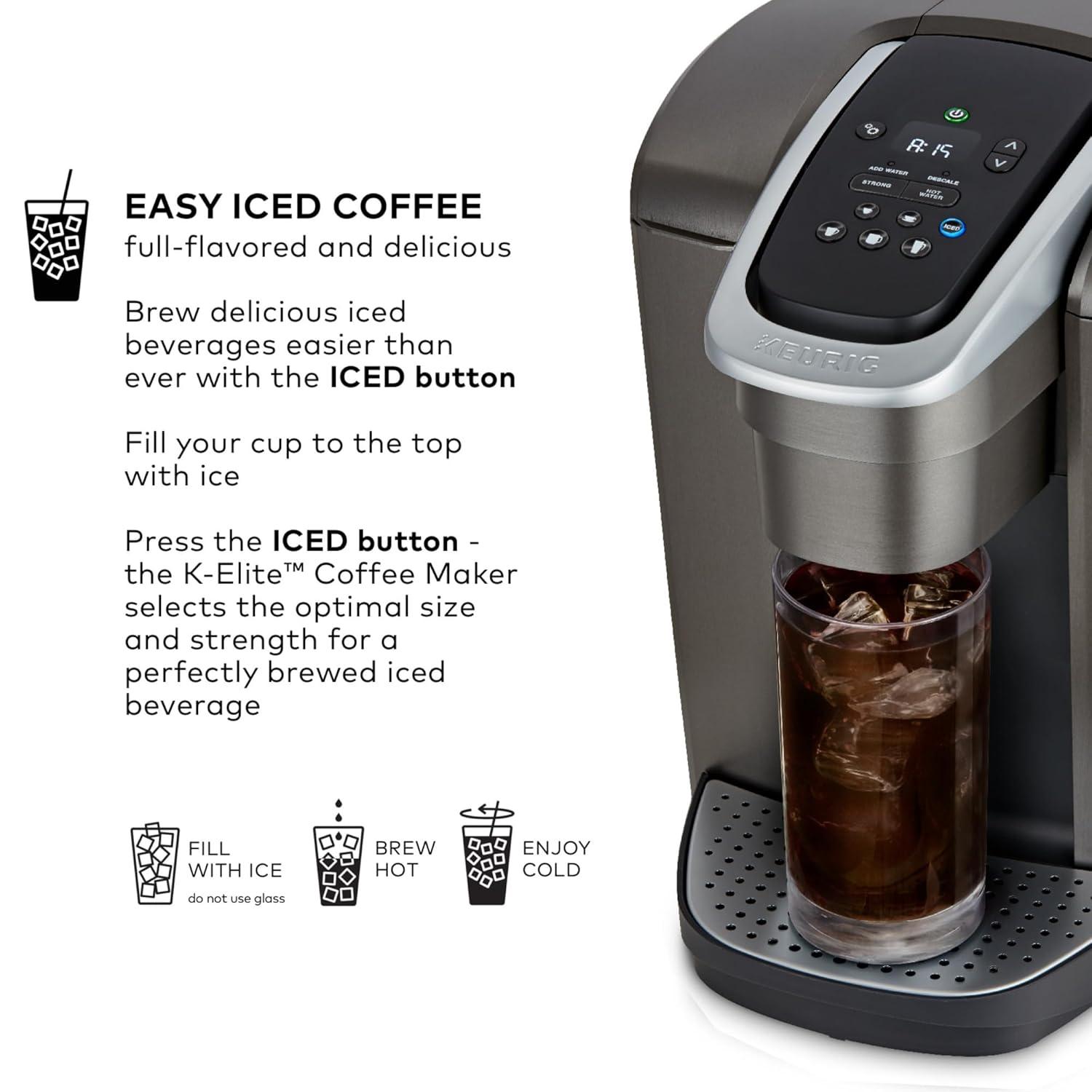 Keurig K-Elite Single-Serve K-Cup Pod Coffee Maker with Iced Coffee Setting and Strength Control