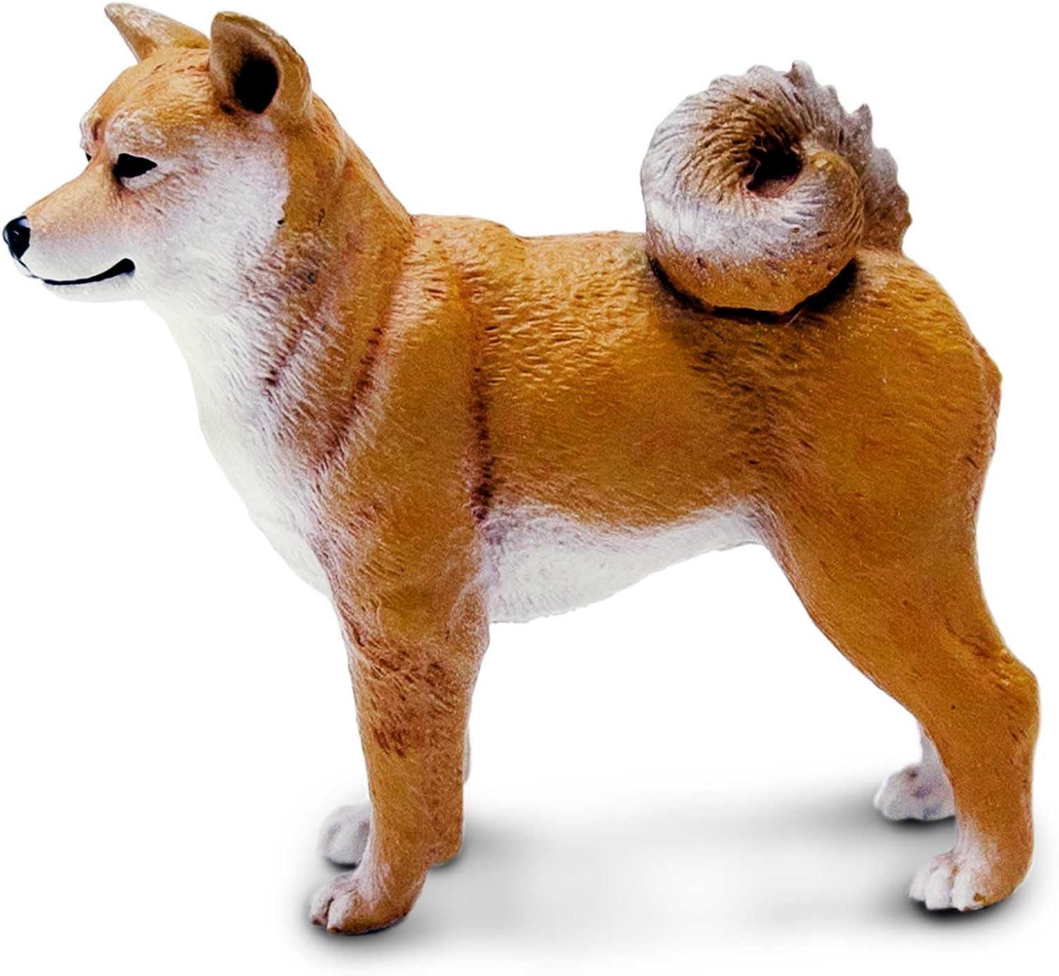 Lifelike 3" Shiba Inu Plastic Dog Figurine Toy