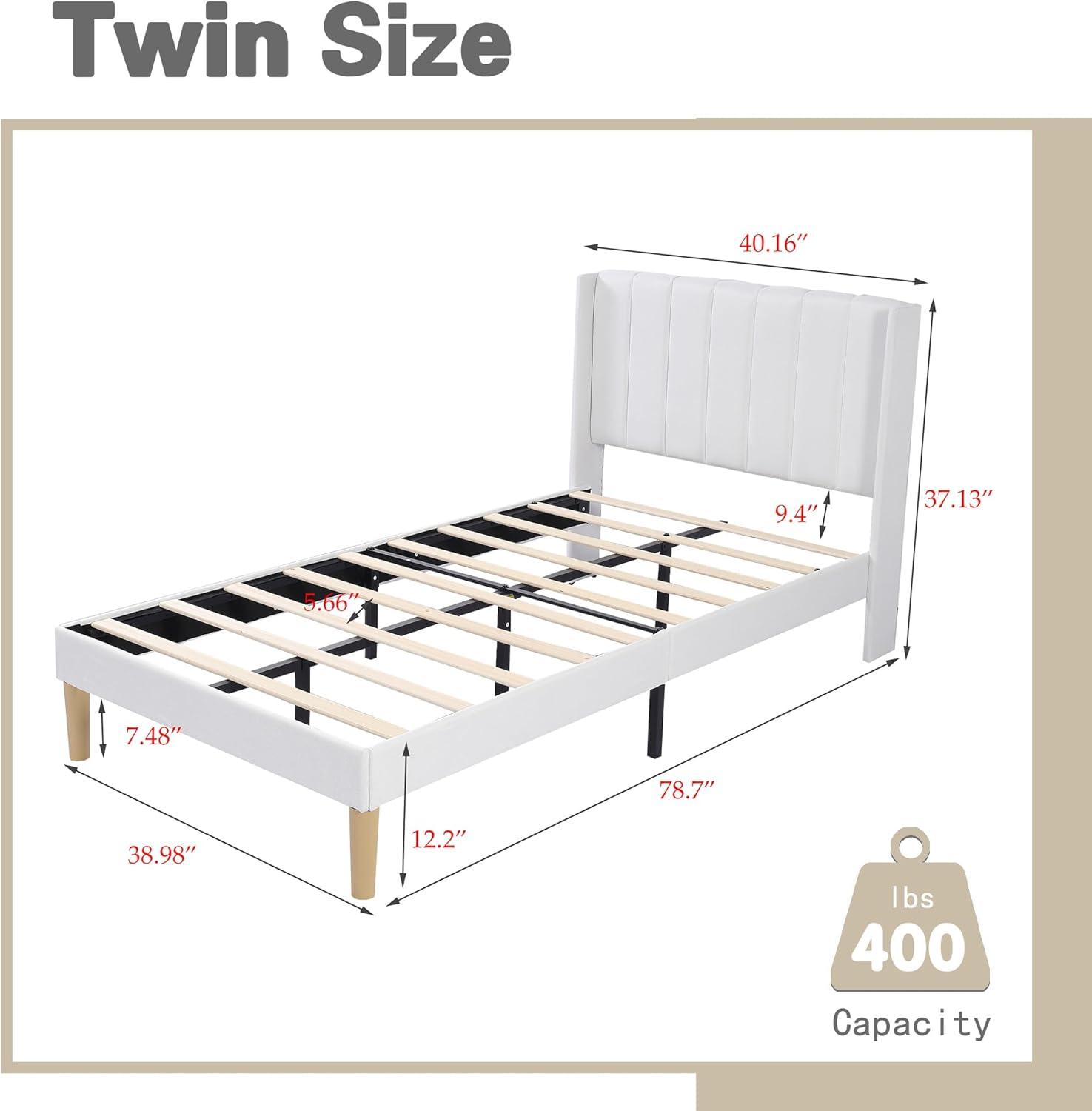 Wade Logan® Eriksay Low Profile Upholstered Platform Bed with Wingback Headboard
