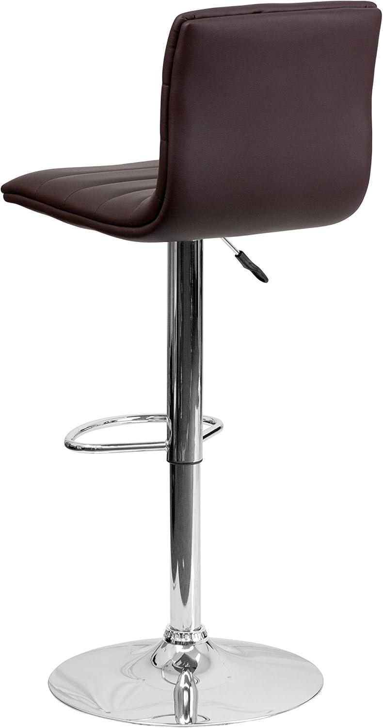 Flash Furniture Modern Vinyl Adjustable Height Barstool with Horizontal Stitch Back