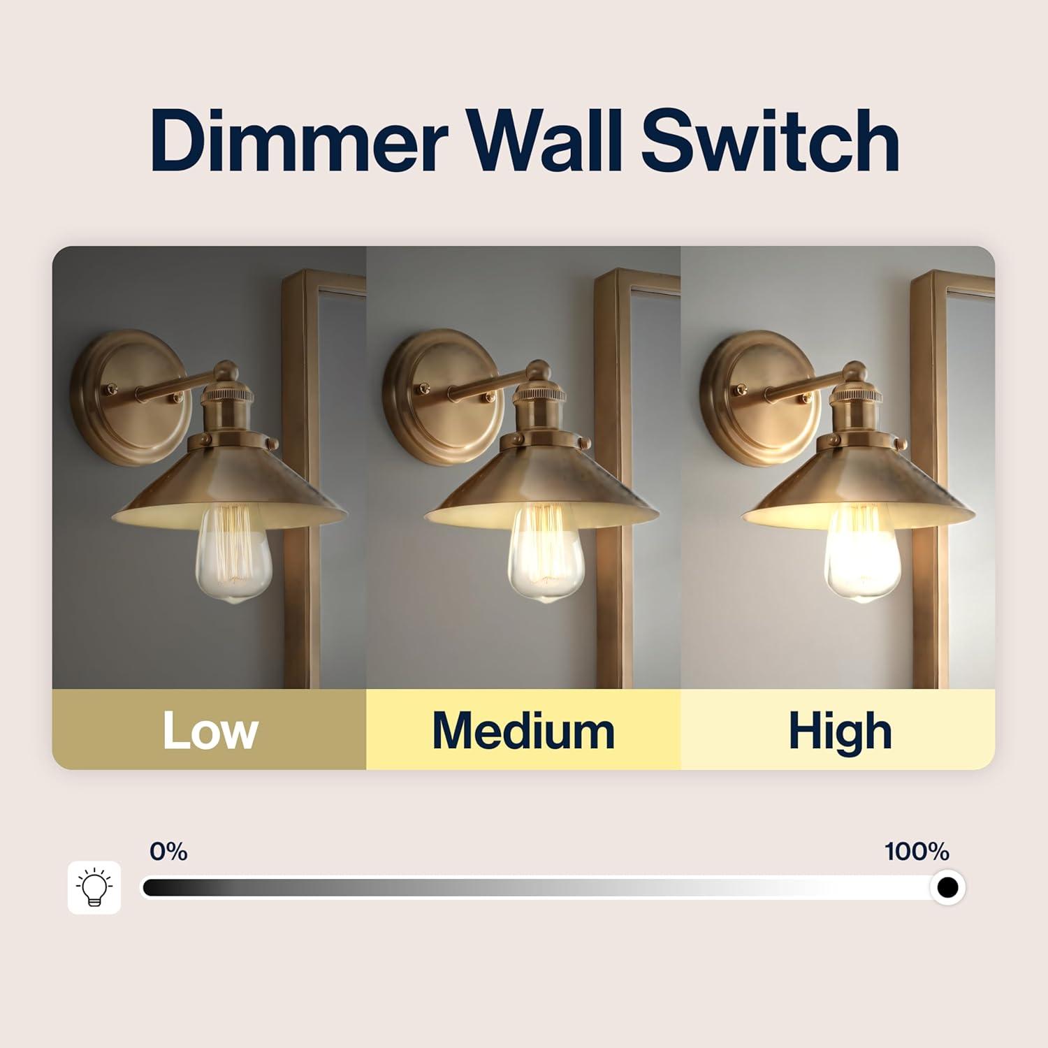 August 7.75 in. Metal Shade Brass Gold Vanity Light