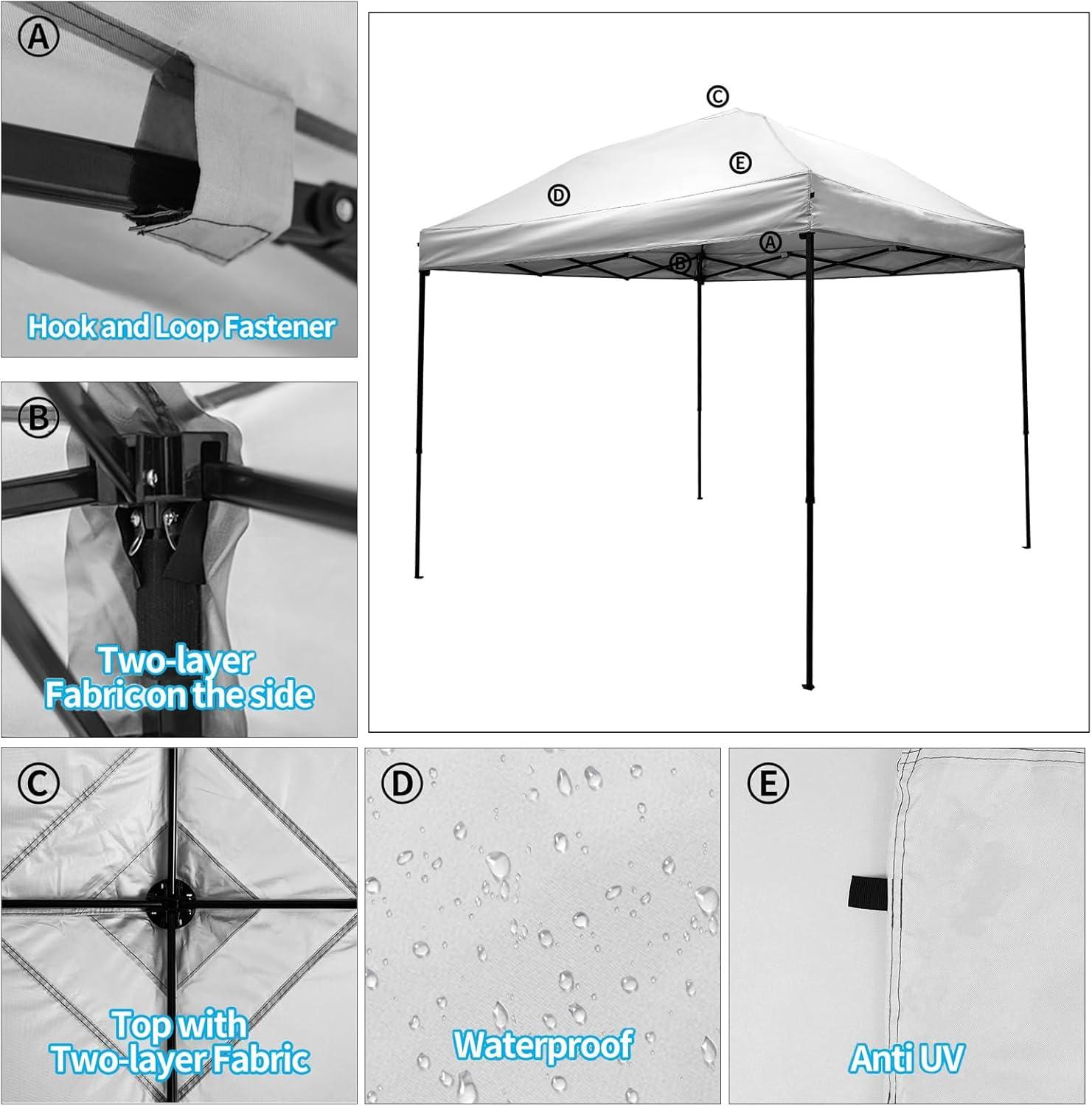 10x10 Canopy Replacement top,10x10ft Pop Up Canopy Top Cover,Silver Coated Replacement Canopy top for Straight Leg Canopy Frame,Beige(1 PCS Top Cover Only)