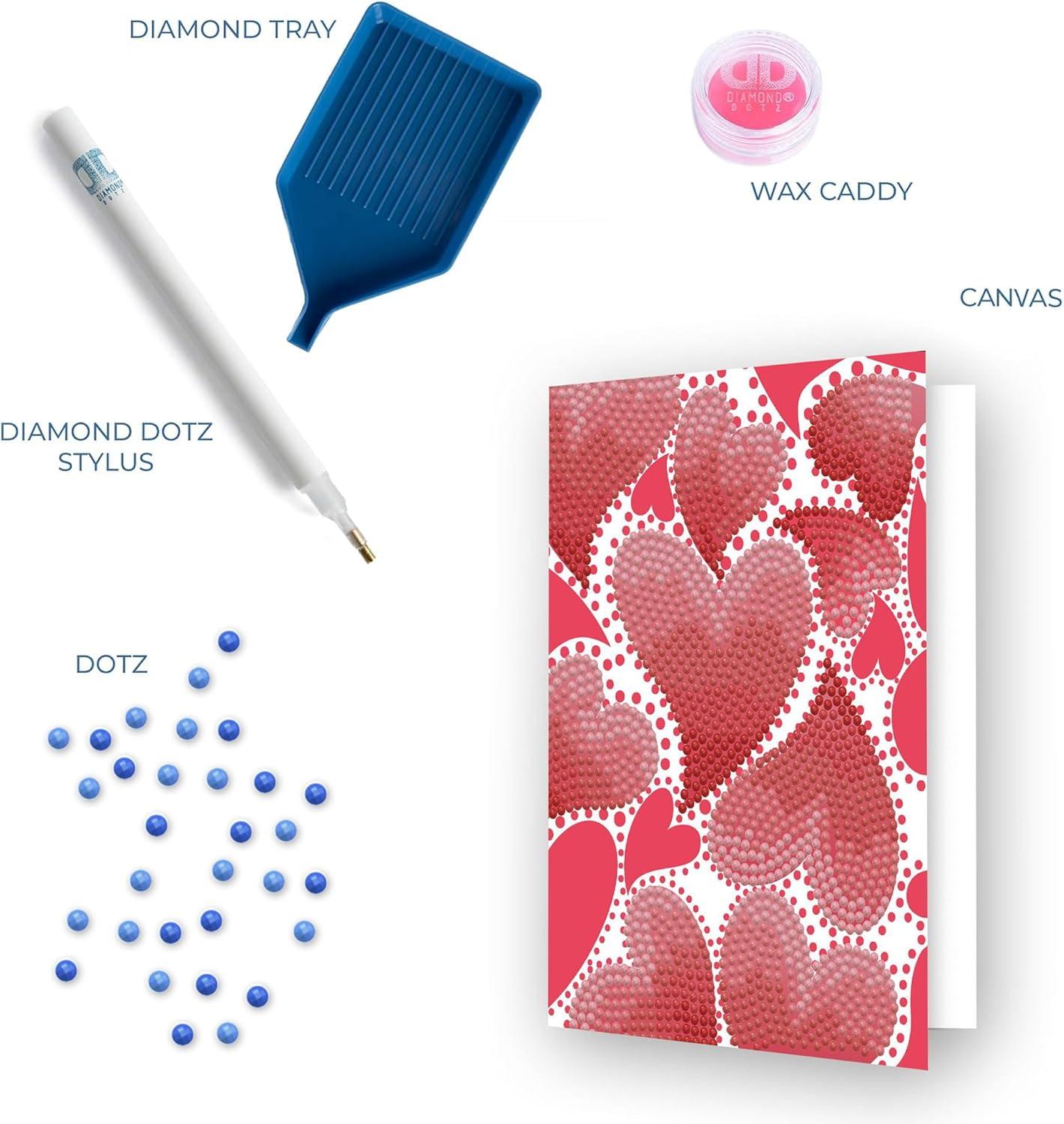 Diamond Dotz Hearts Swirl Diamond Art Cards, Handmade Diamond Painting Cards Kit, Handmade Greeting Cards Kits for Valentines Notes and Special Occasions