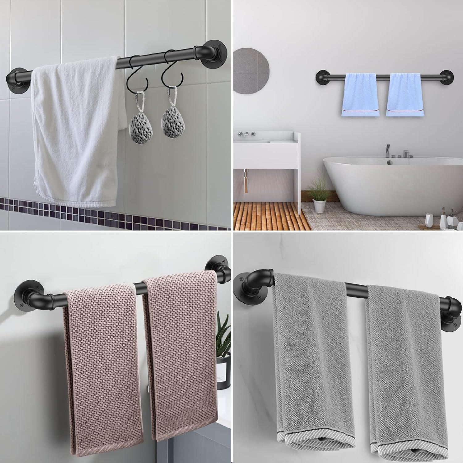 4FT Industrial Stair Railing Wall Mount Staircase Handrail φ1.3" Pipe Hand Rail for Steps Grab Bar Foot Rail Vintage Pipe Railing Black Deck Handrail for Outdoor Indoor Stairs Porch