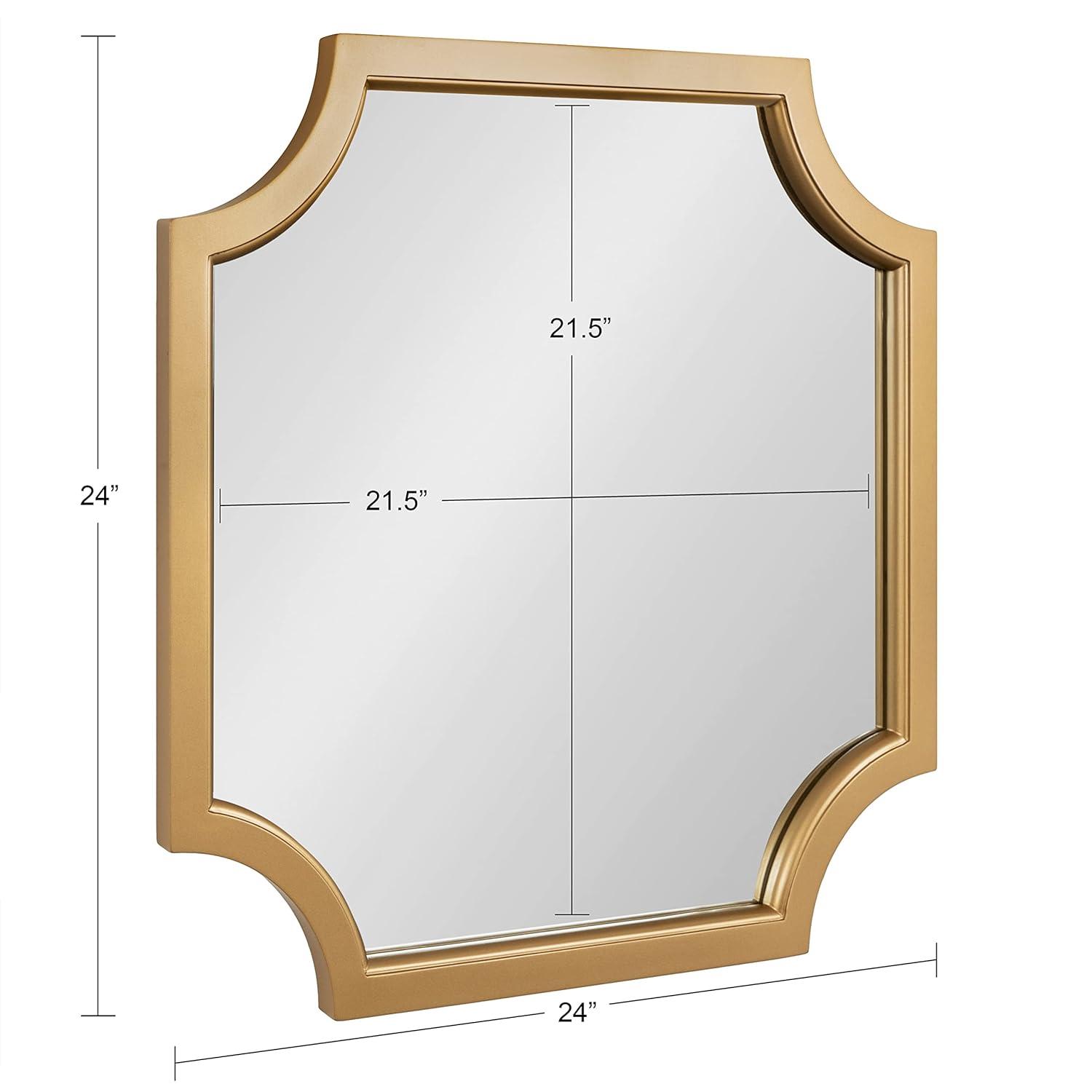 Kate & Laurel All Things Decor 24"x24" Hogan Framed Scallop Wall Mirror Gold: Modern Square No Assembly Required
