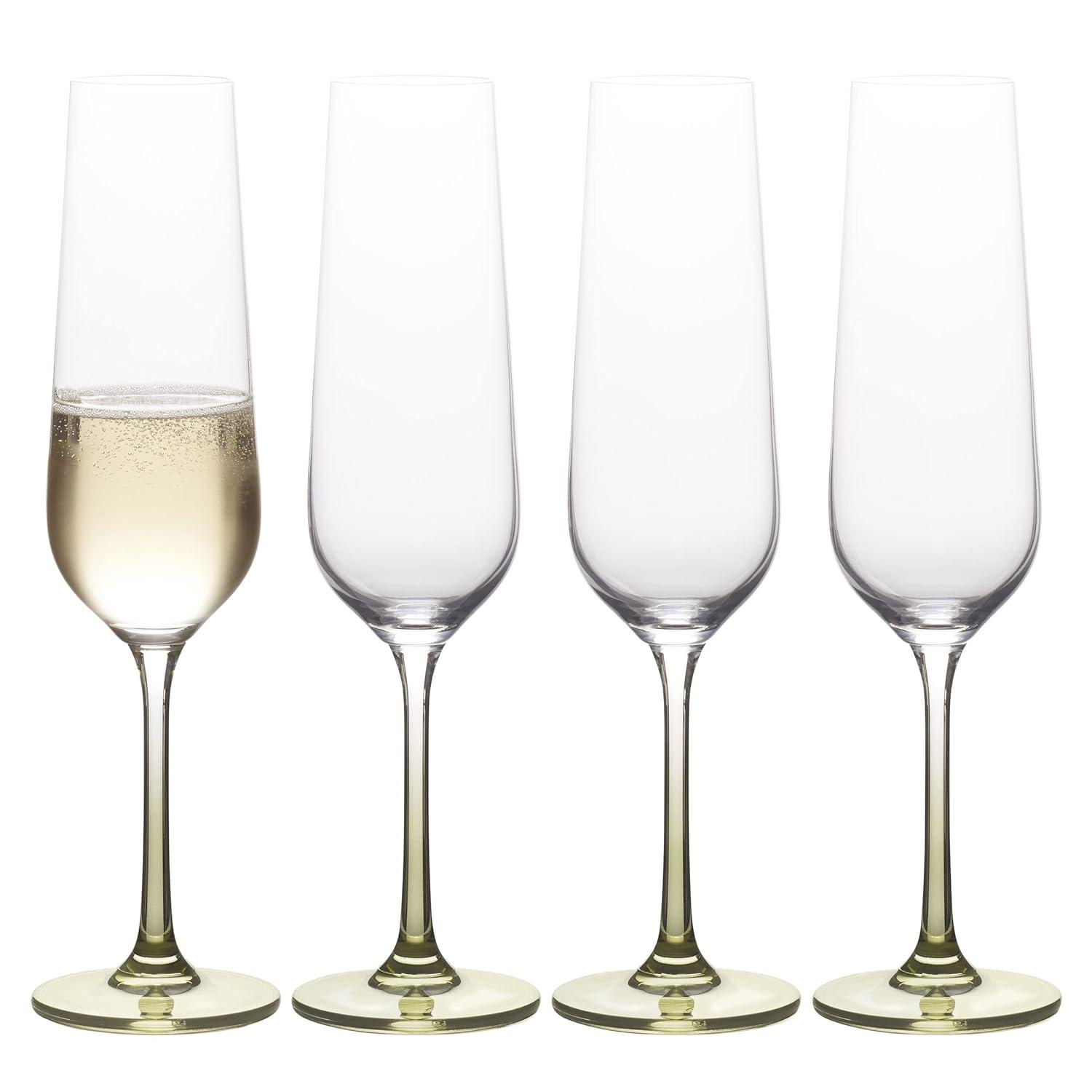 Mikasa Gianna Ombre Set of 4 Champagne Flutes, 6.75-Ounce, Sage