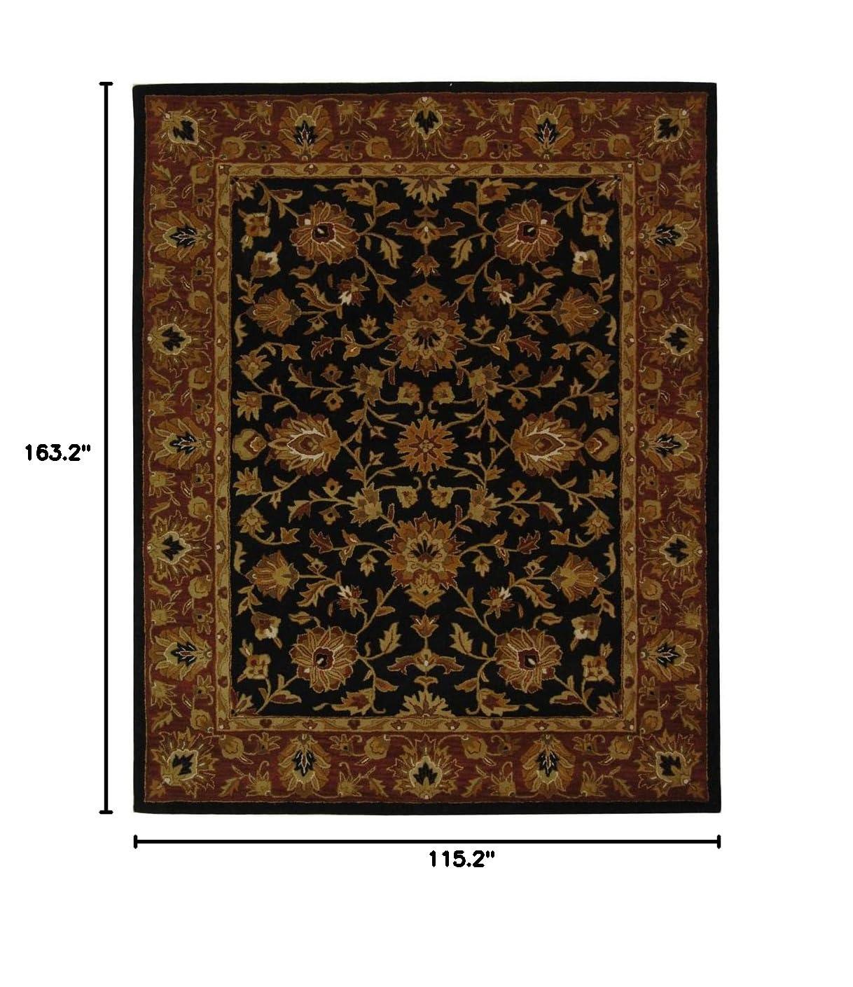 SAFAVIEH Heritage Lancaster Traditional Wool Area Rug, Black/Red, 9'6" x 13'6"