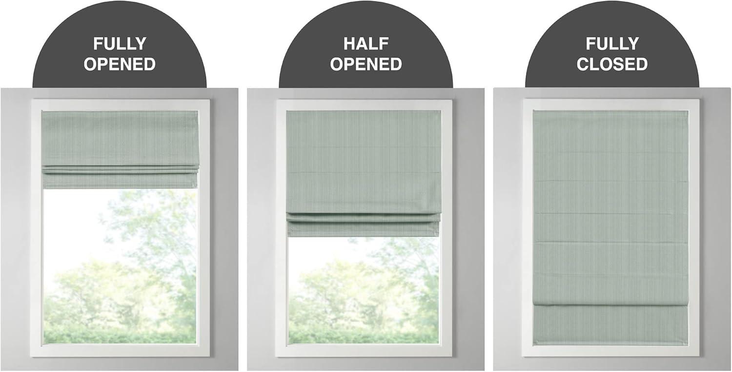 Madison Park Galen Basketweave Room Darkening Cordless Roman Shade Single Window Panel in Indigo Blue, 34"x64"