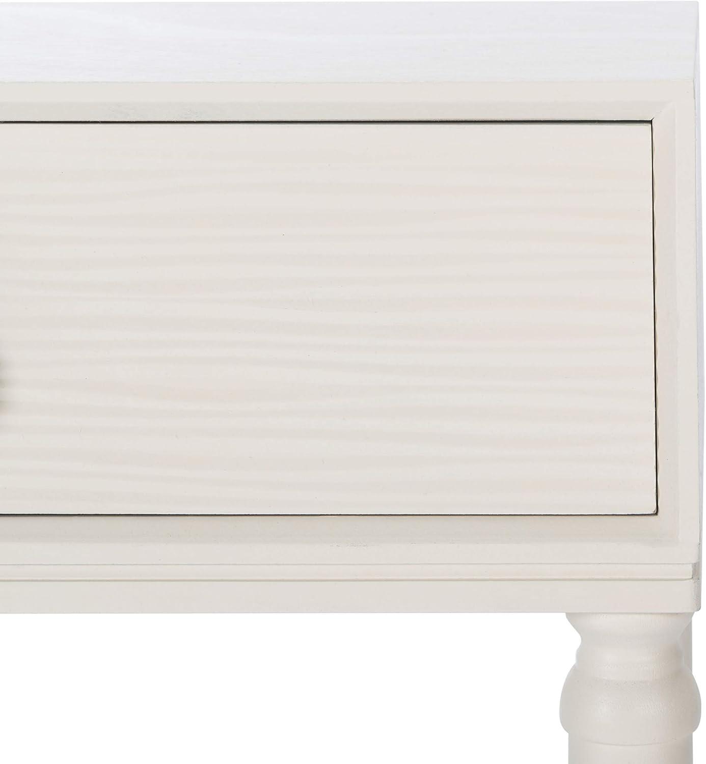 Riviera Elegance White 2-Drawer Carved Console Table with Storage