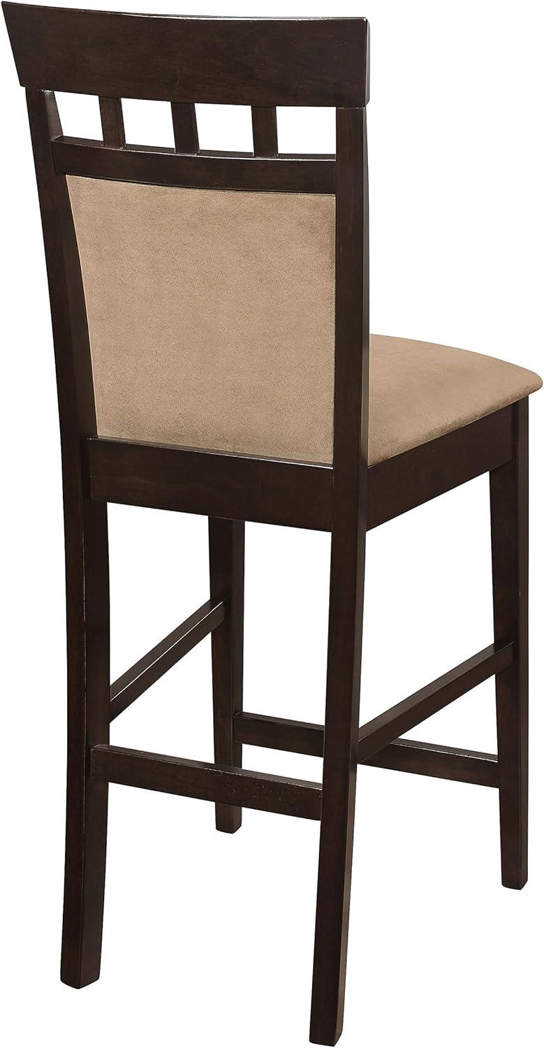 Coaster Upholstered Microfiber Counter Height Stools in Tan