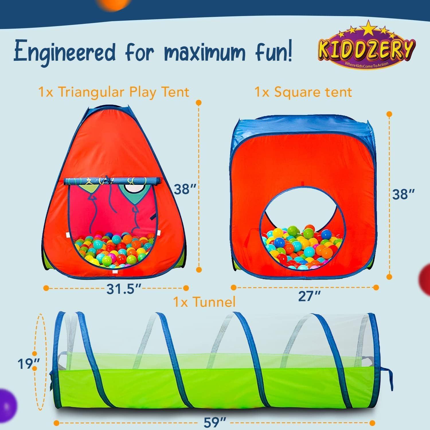 Title: Kiddey Tunnel and Ball Pit Play Tent Set: Spark Imagination with 3-Piece Pop-Up Adventure