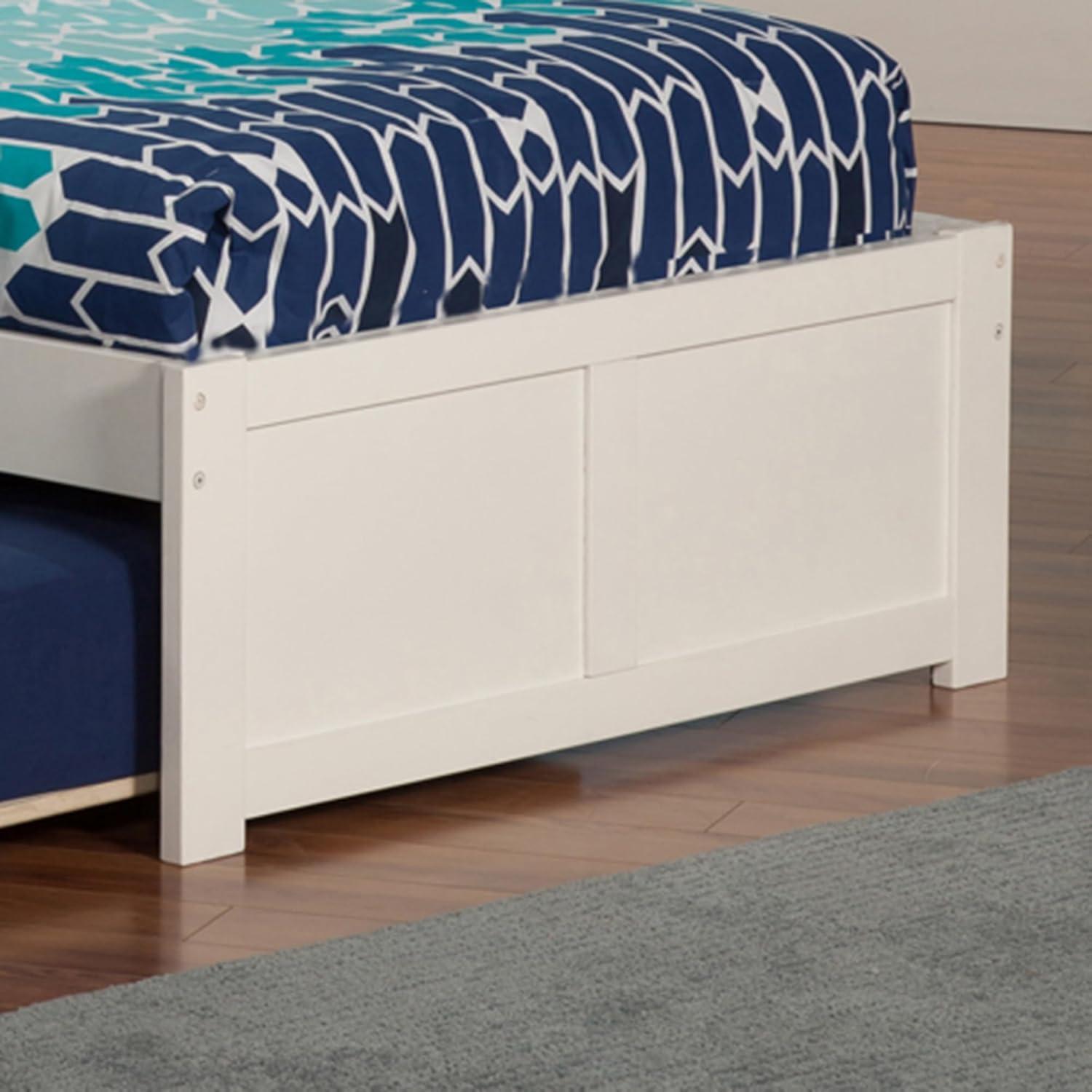 Concord Platform Bed with Flat Panel Foot Board and Twin Size Urban Trundle Bed, Multiple Colors, Multiple Sizes