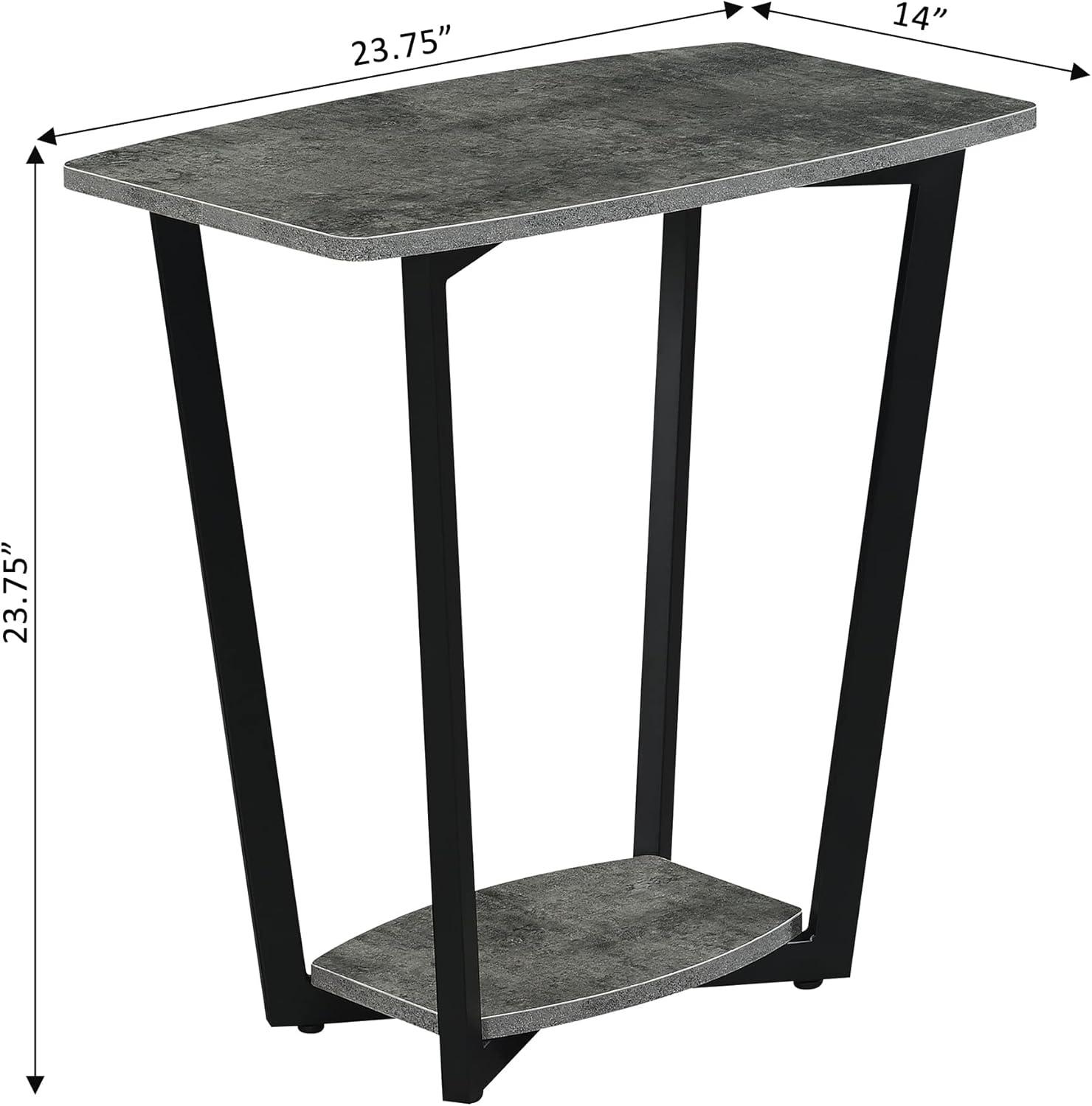 Graystone End Table with Shelf - Cement/Black