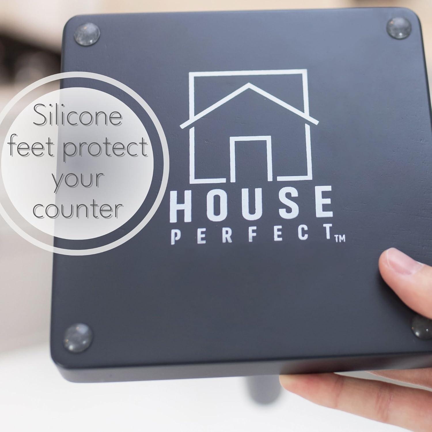 House Perfect Pink Paper Towel Holder – Wood Paper Towel Holder Stand – Great for Kitchen Counters & Bathrooms – Suits Paper Towel Rolls & Reusable Kitchen Towels…