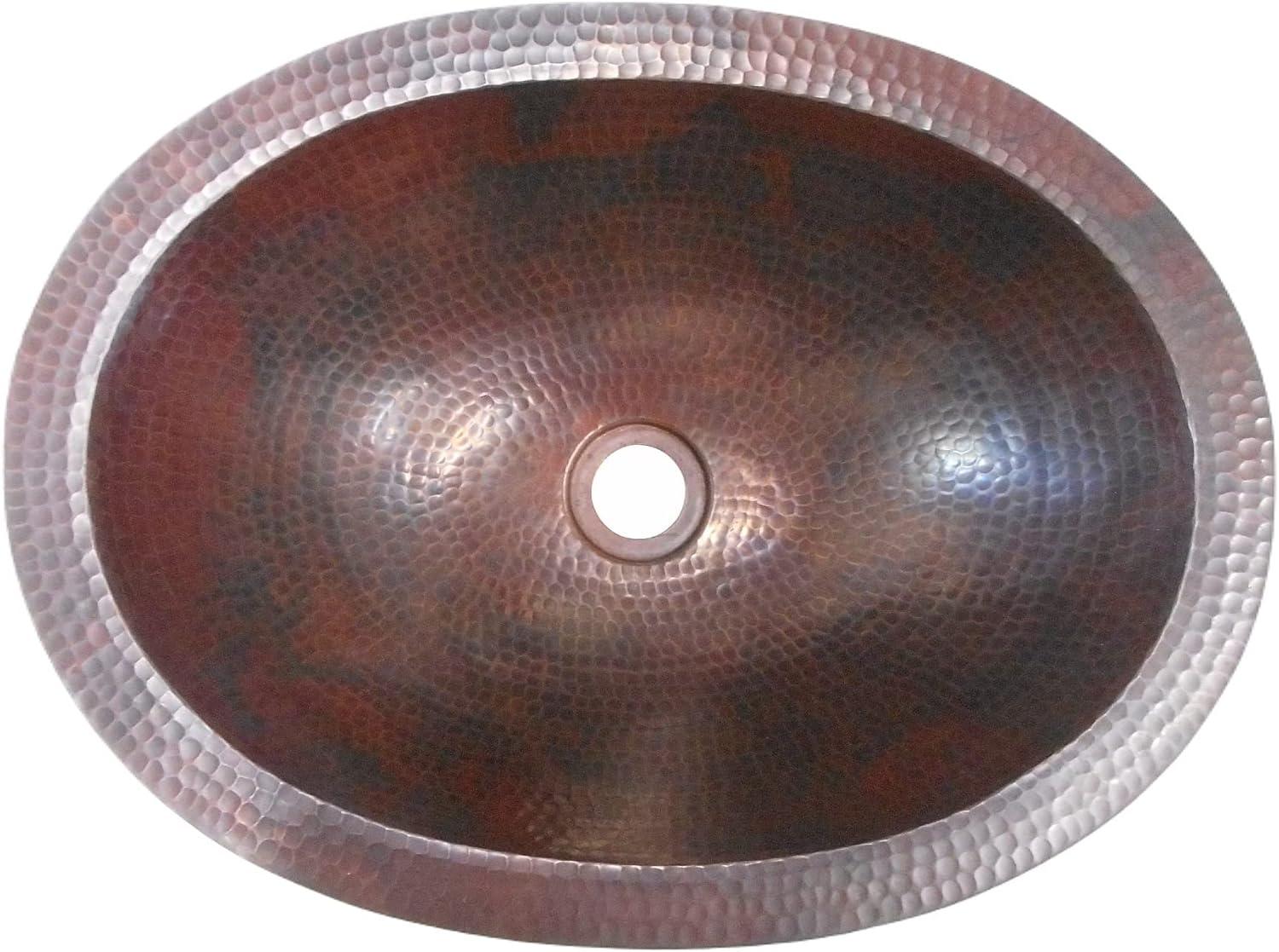 16" Oval Copper Bathroom Sink with Drain, Perfect for Wine & Whiskey Barrels