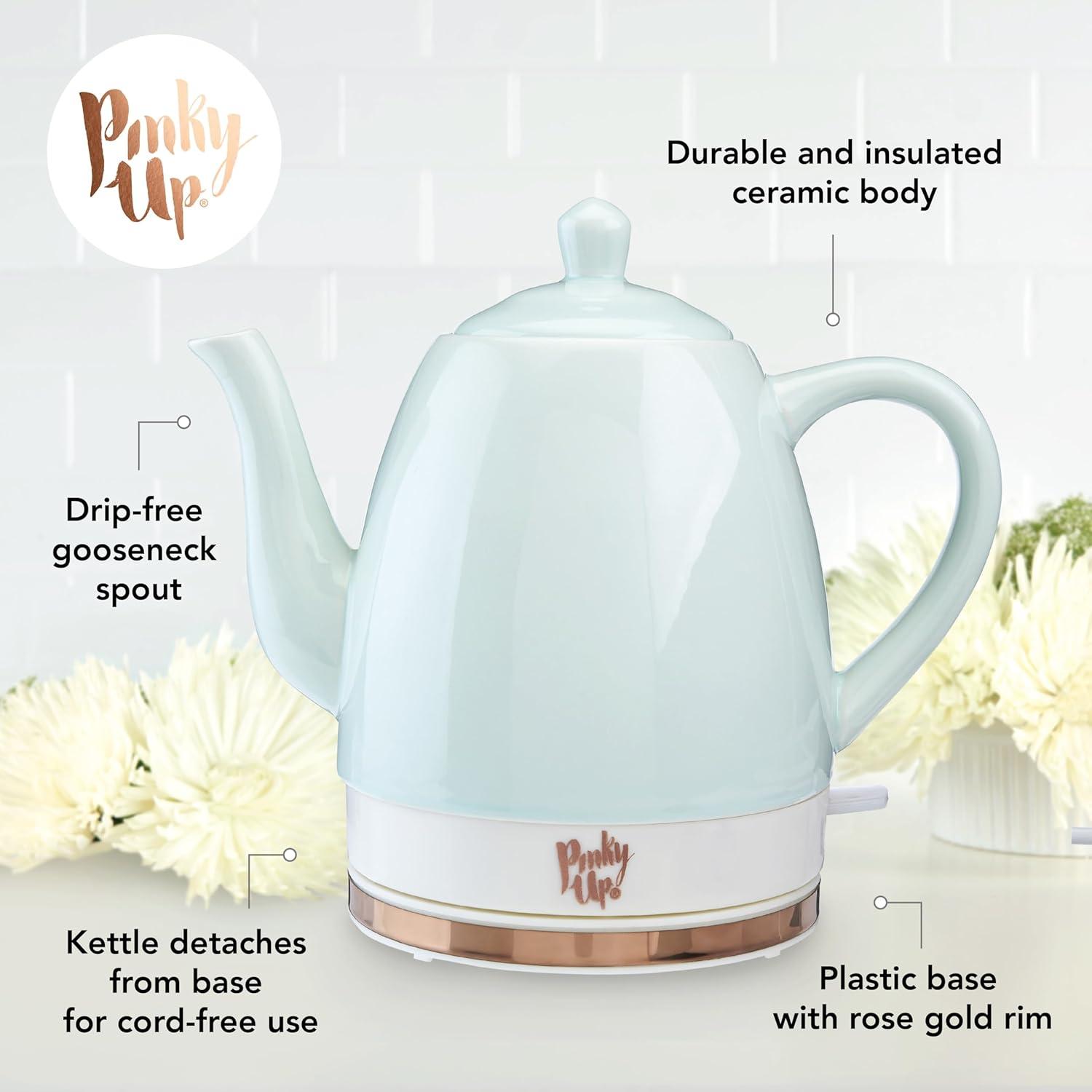 Pinky Up Noelle Ceramic Electric Tea Kettle