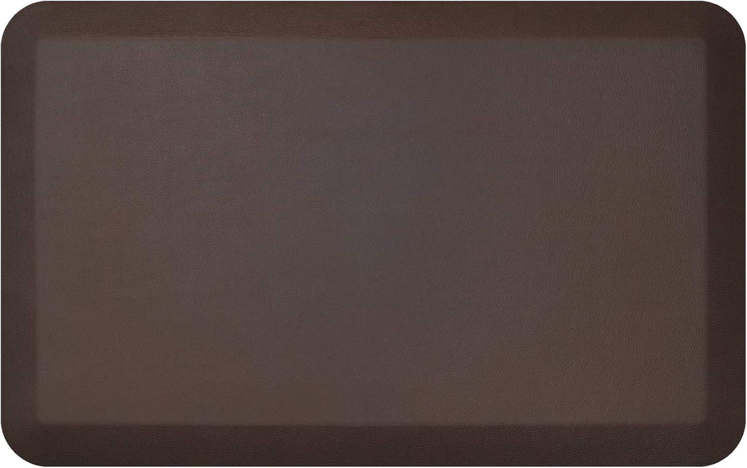 GelPro Designer Comfort Collection Traditional Kitchen Mat, 20" x 32", Leather Grain Black