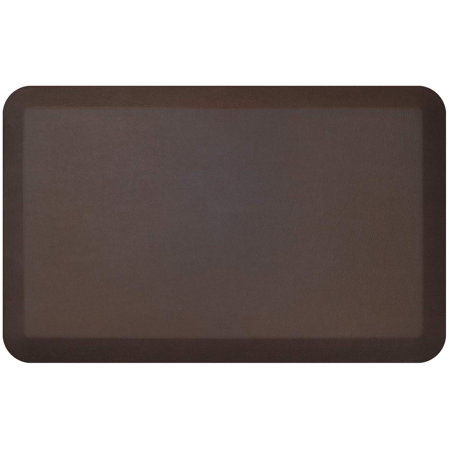 GelPro Designer Comfort Collection Traditional Kitchen Mat, 20" x 32", Leather Grain Black