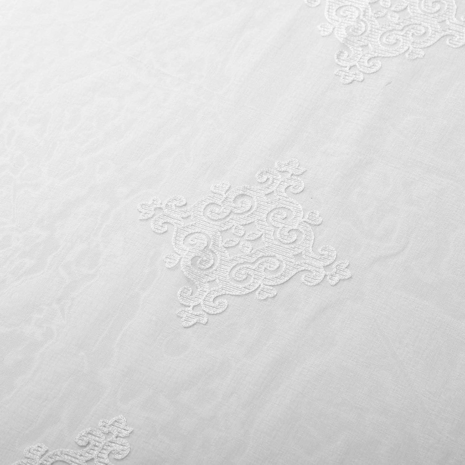 Superior Sia Damask Sheer Curtain Panel Set with Grommet Header , 52" x 96", White