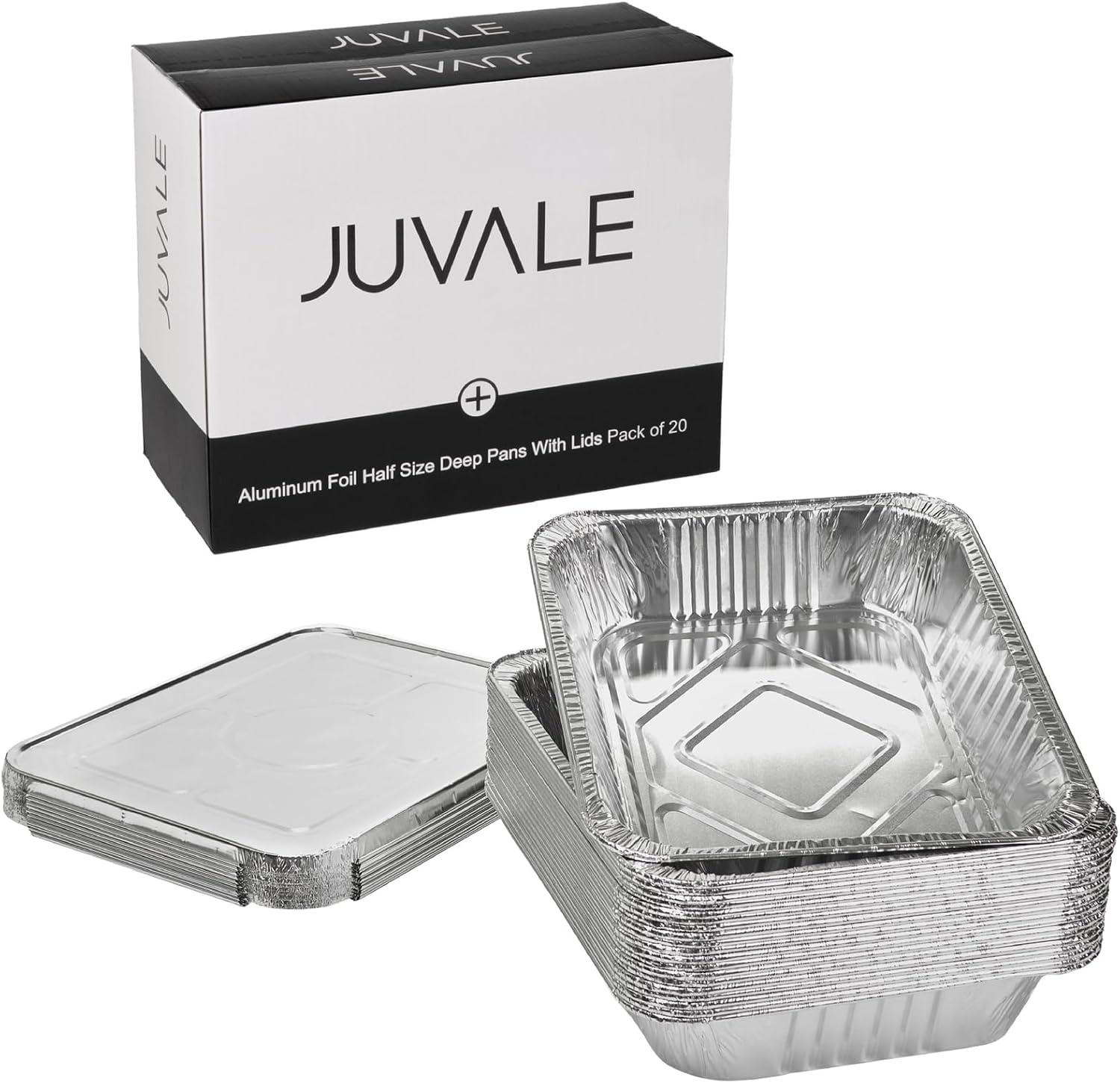 20 Pack Half Size Aluminum Pans with Lids for Baking and Catering