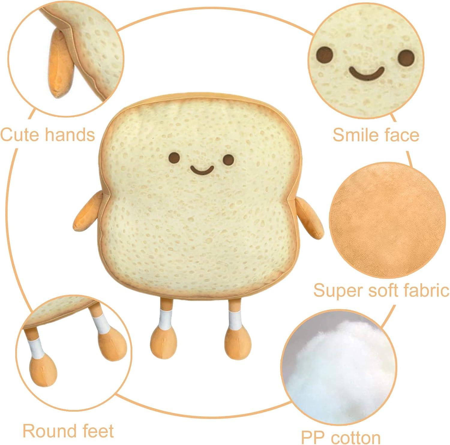 Small Golden Toast Bread Plush Pillow