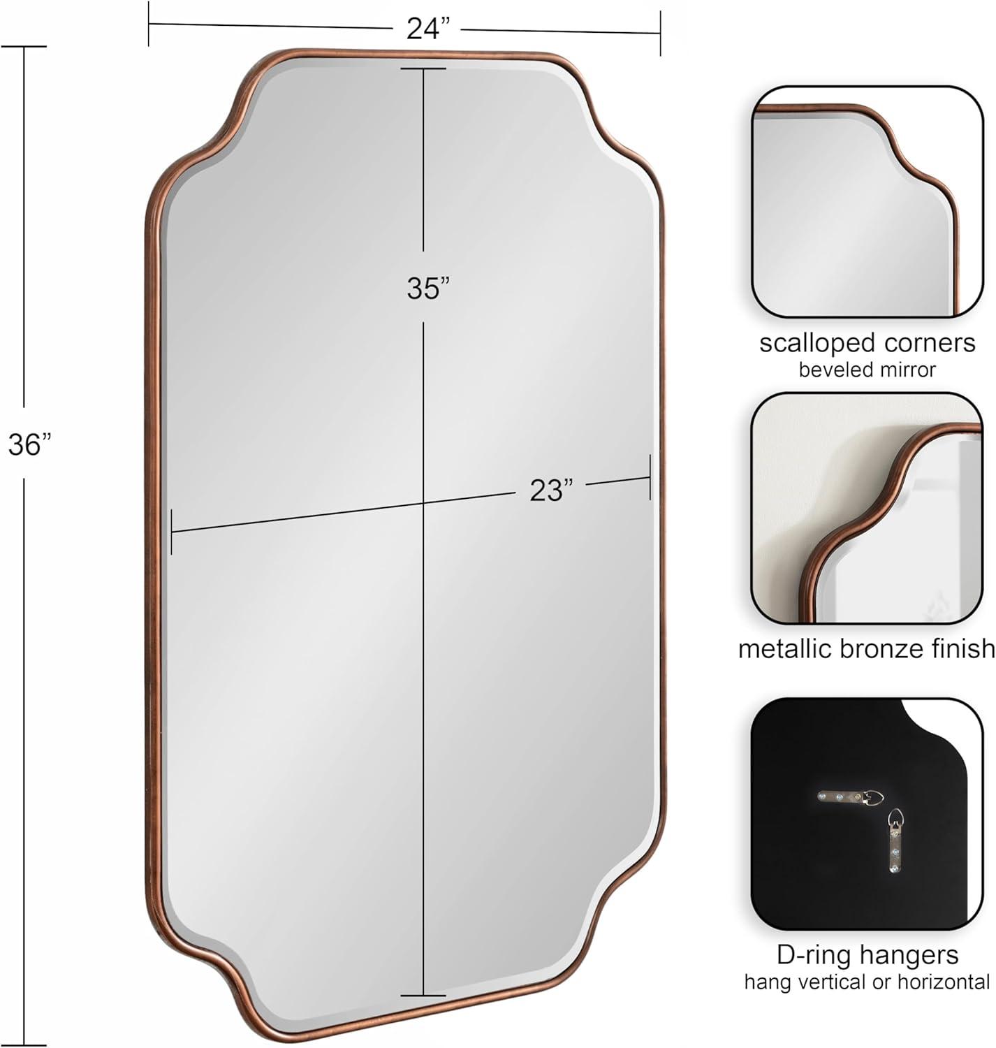 Kate & Laurel All Things Decor 24"x36" Plumley Framed Wall Mirror Bronze