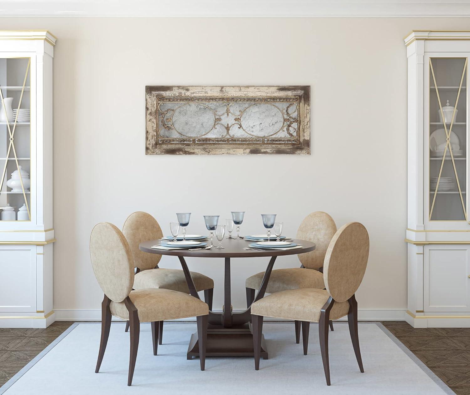 Storied Home Framed Antique Wall Mirror: Vintage Rectangular, Distressed Metal, No Assembly Required