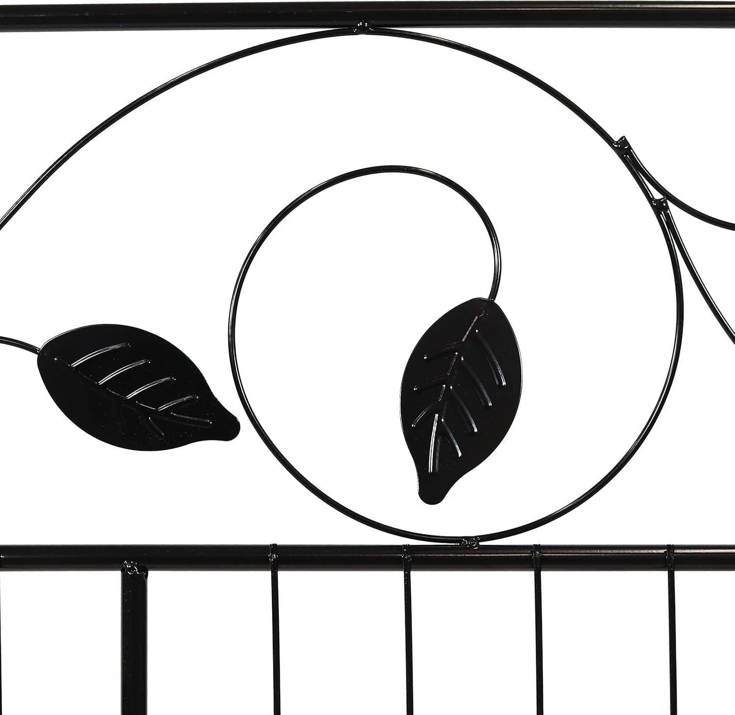 Winding Vines 36" x 30" Black Steel Decorative Garden Fence Panels (Set of 4)